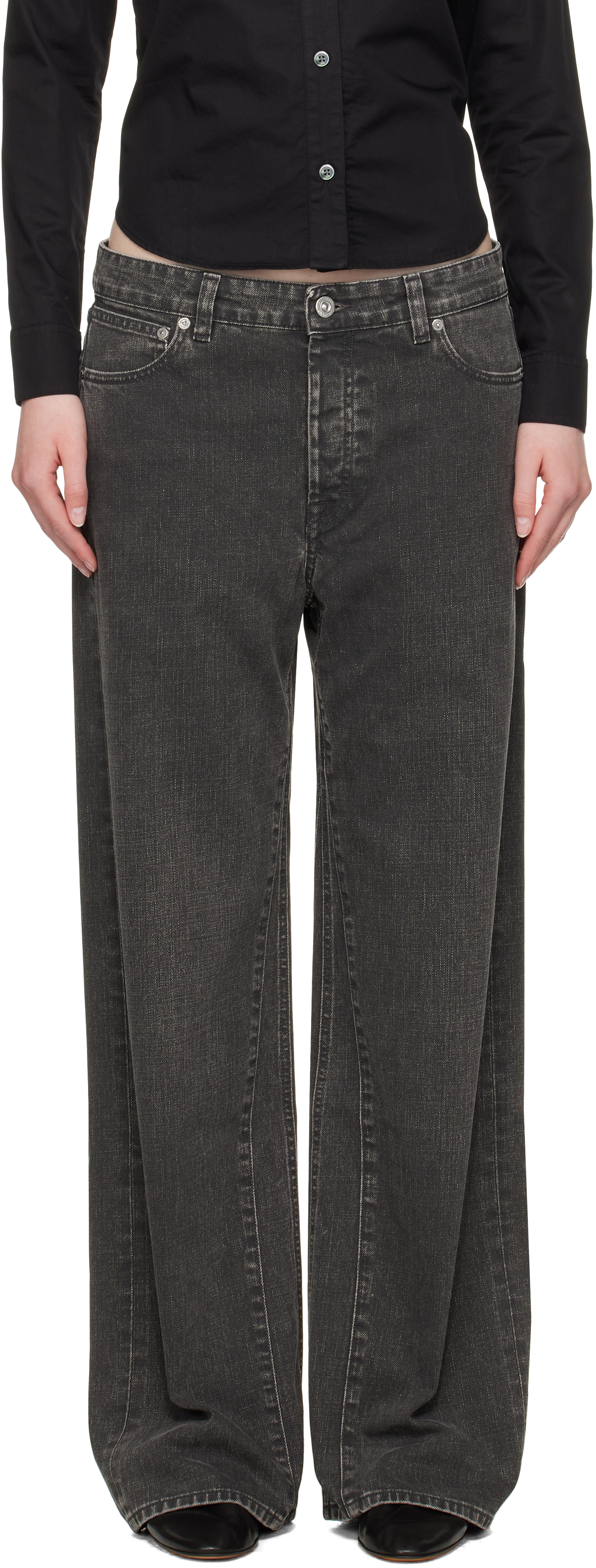 Black Treble Cut Jeans