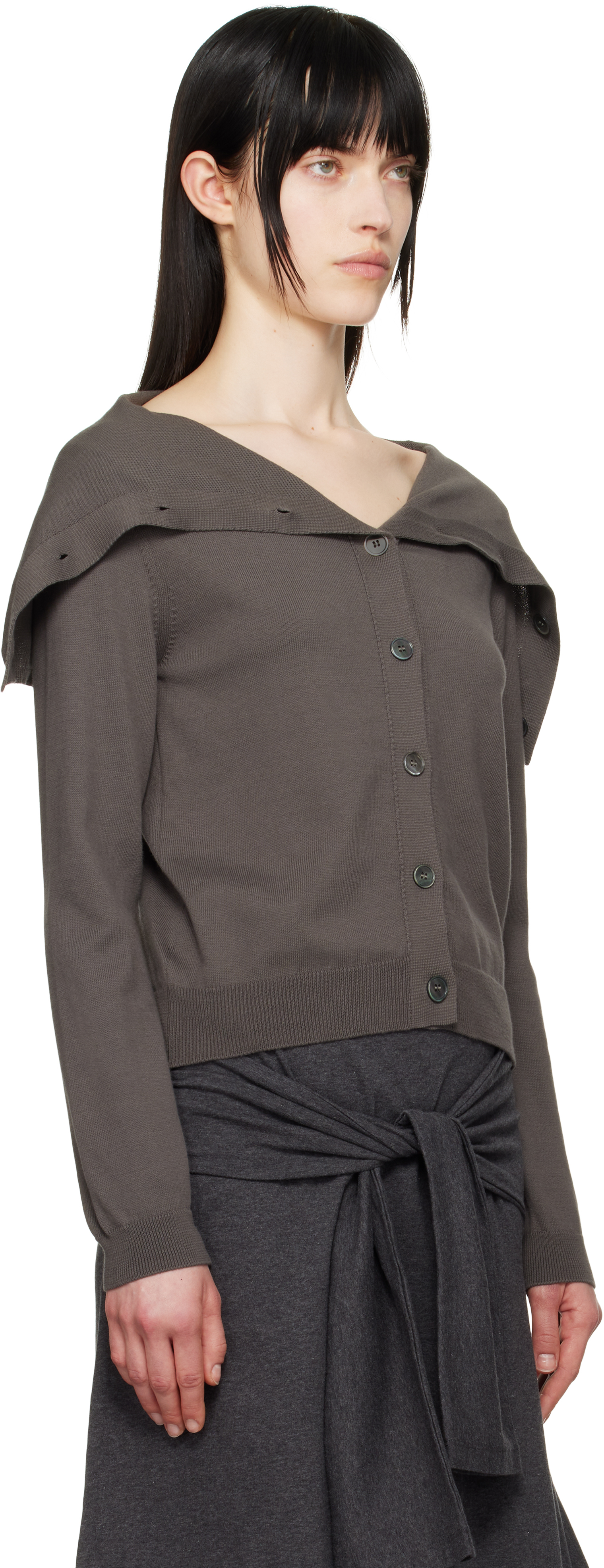 Shop Our Legacy Taupe Open Cardigan In Fog Clean Cotton
