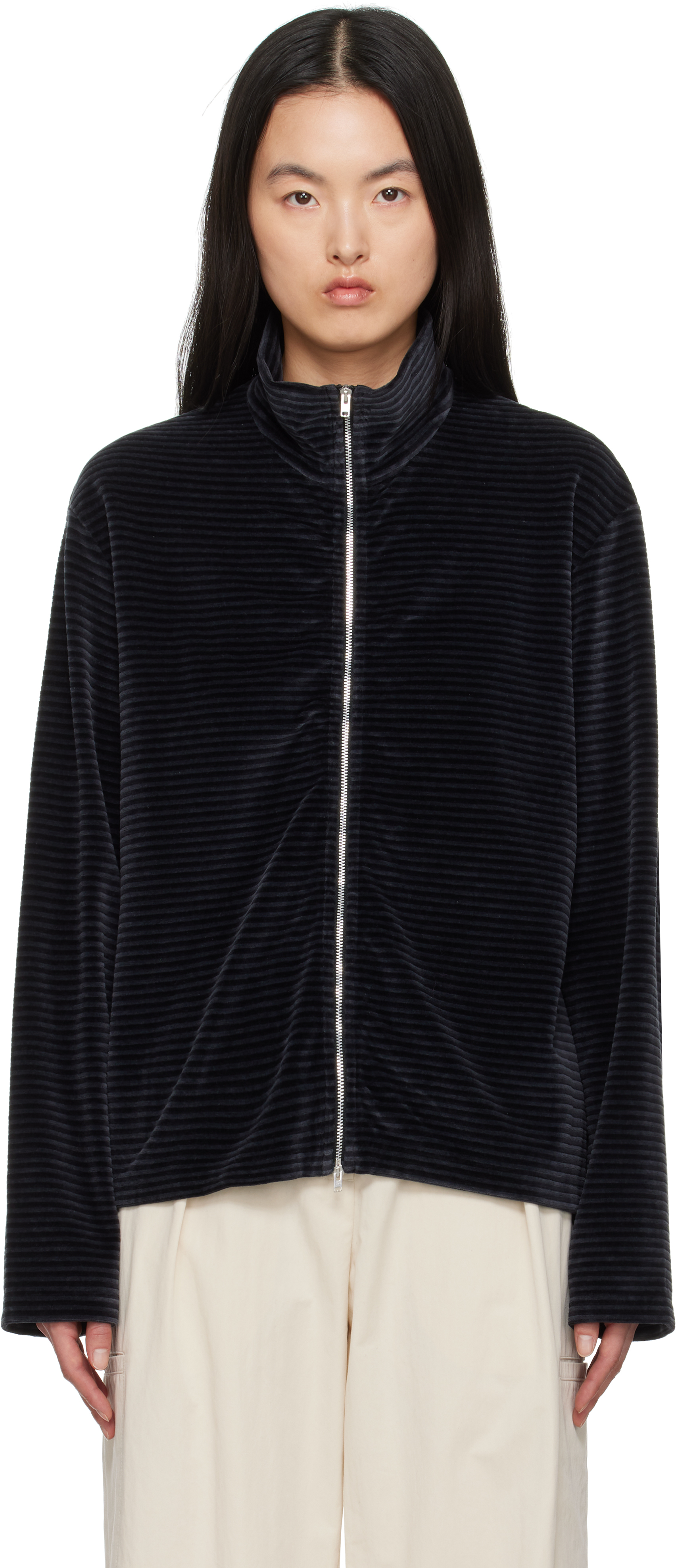OUR LEGACY BLACK SHRUNKEN FULLZIP TRACK JACKET