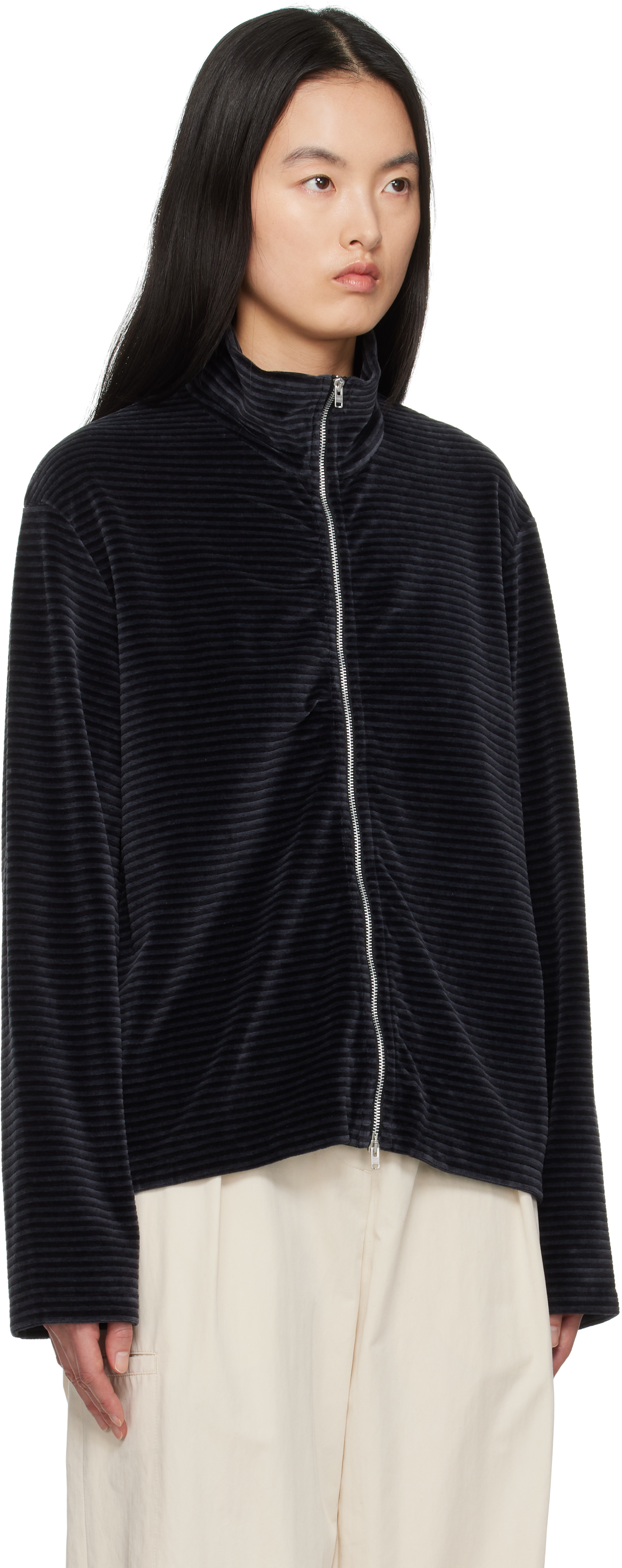 OUR LEGACY BLACK SHRUNKEN FULLZIP TRACK JACKET