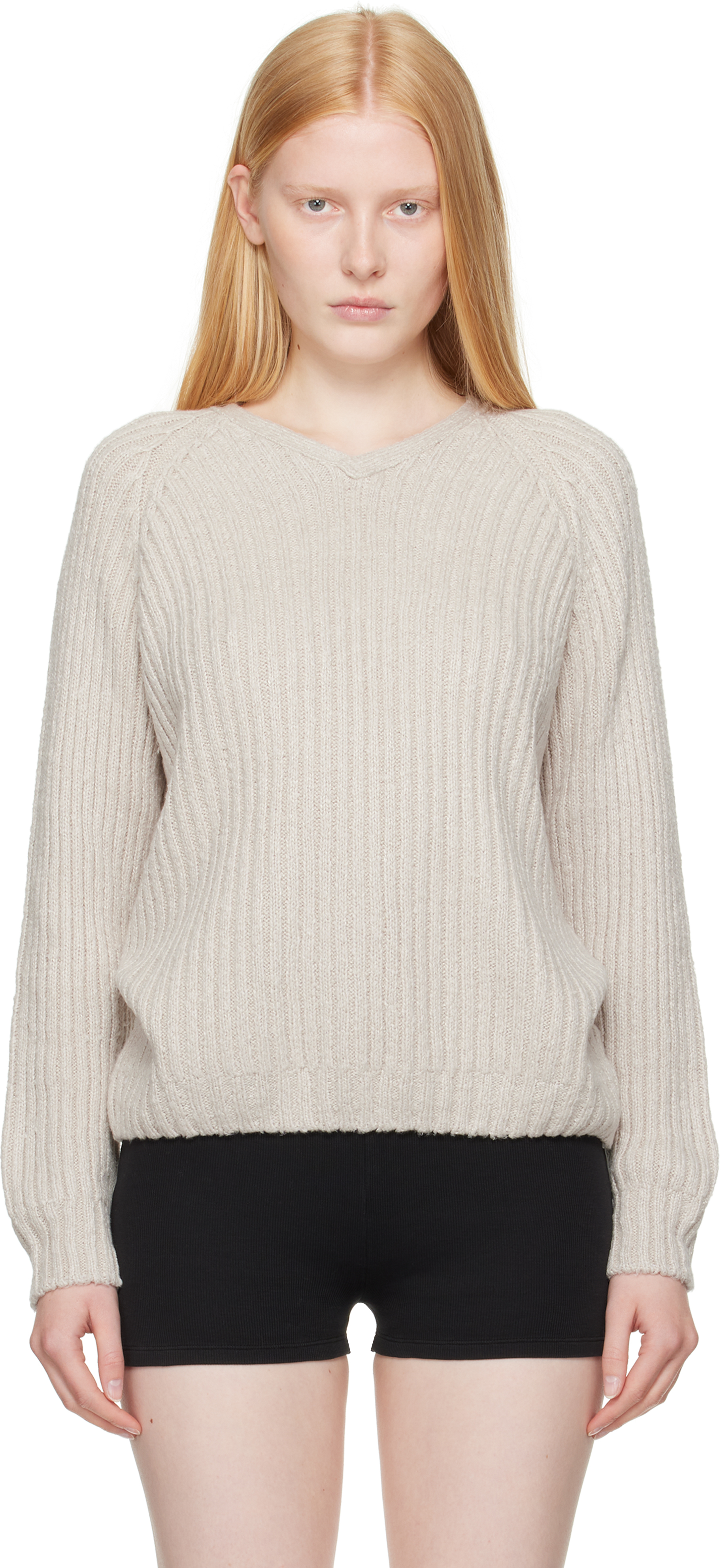 Shop Our Legacy Beige Mate V-neck Sweater