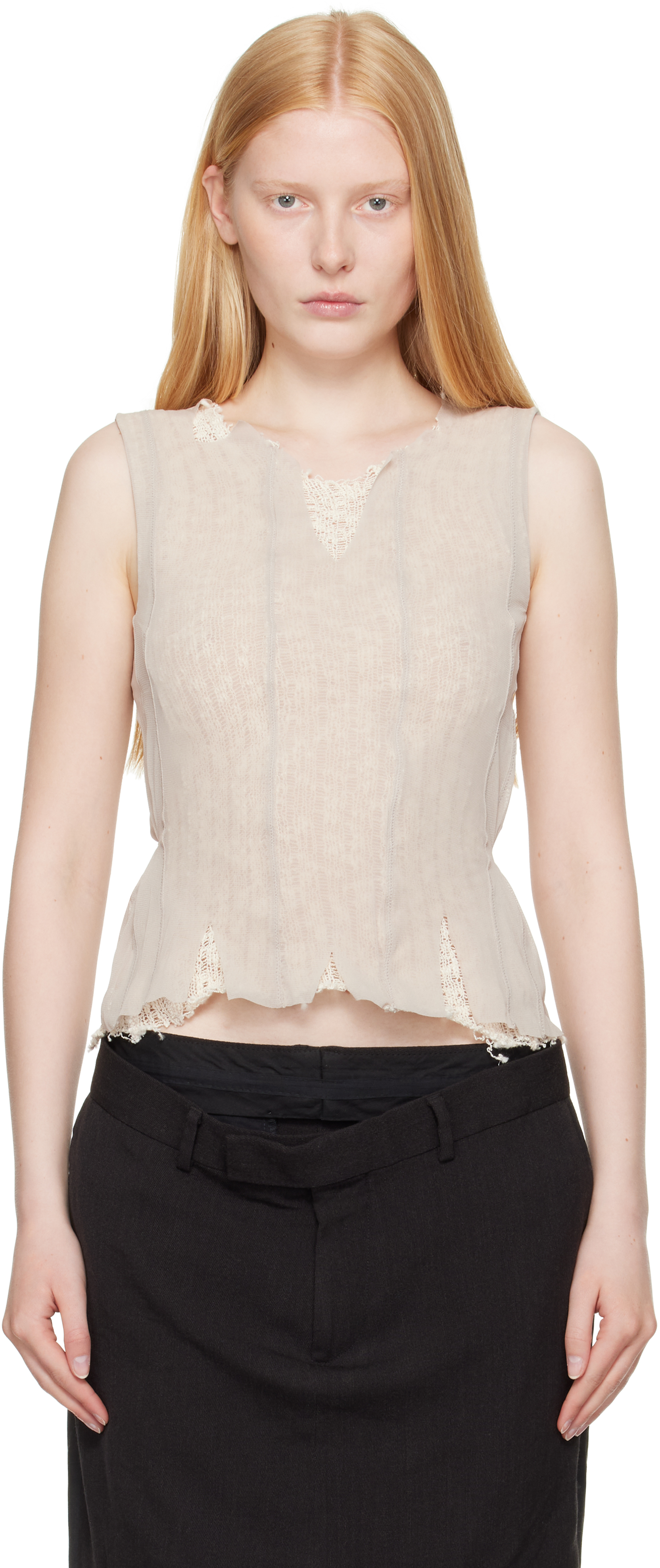 Taupe Ragged Top