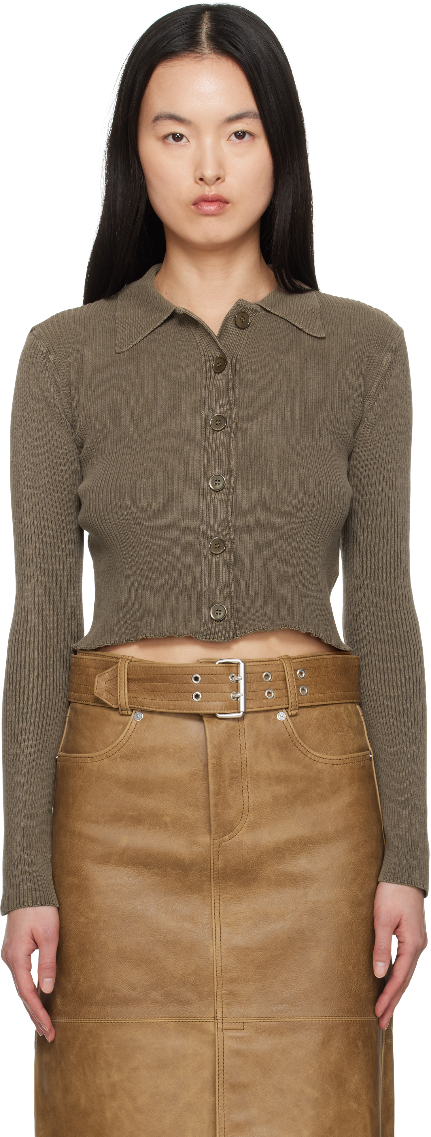 Brown Mazzy Polo Cardigan