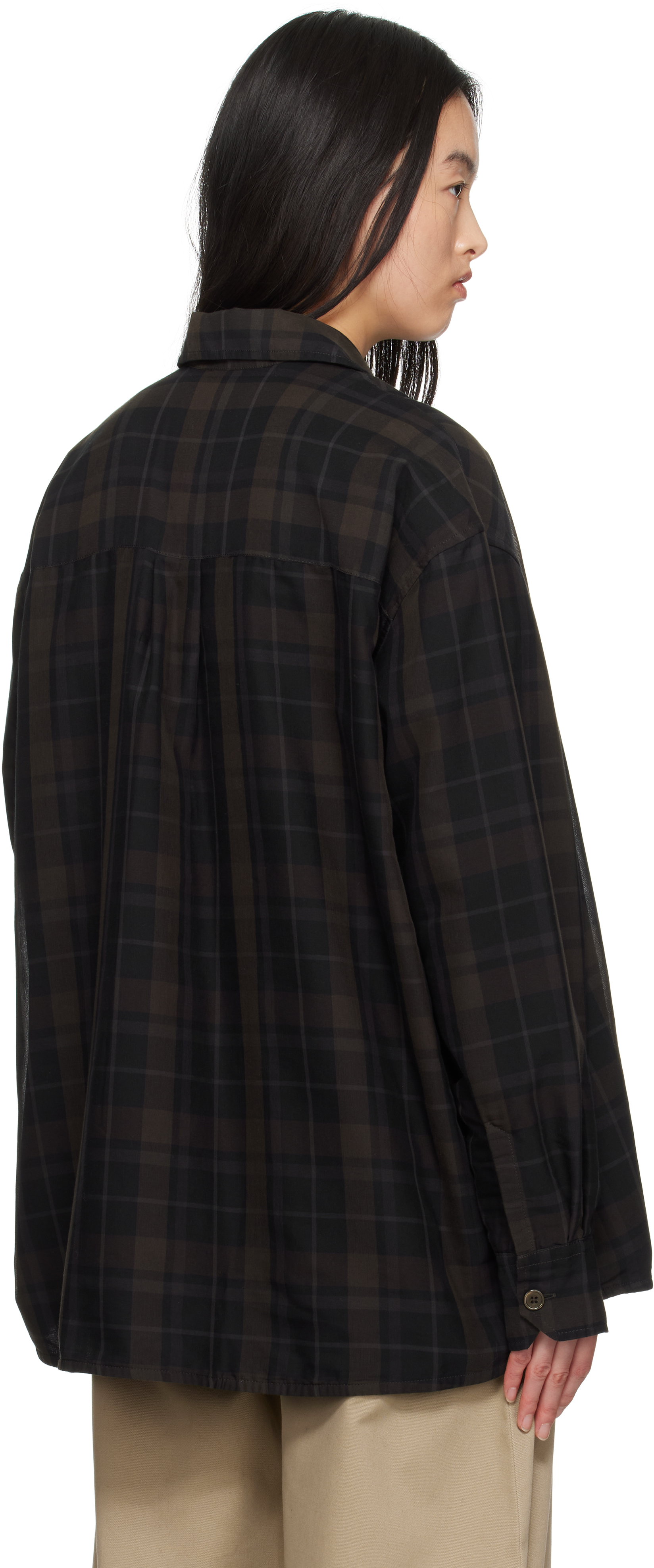 Our Legacy Borrowed Shirt In Black Sheer Check