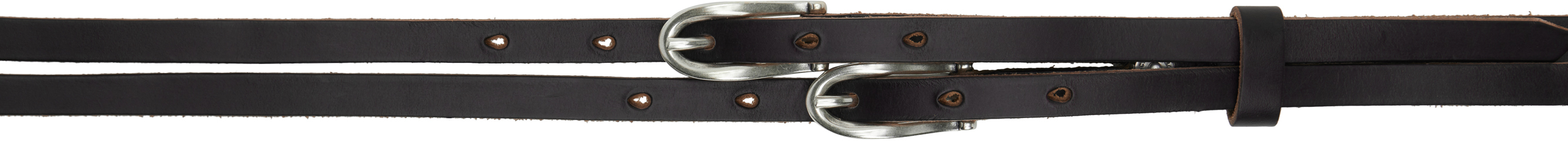 Black Twin Tongue Belt