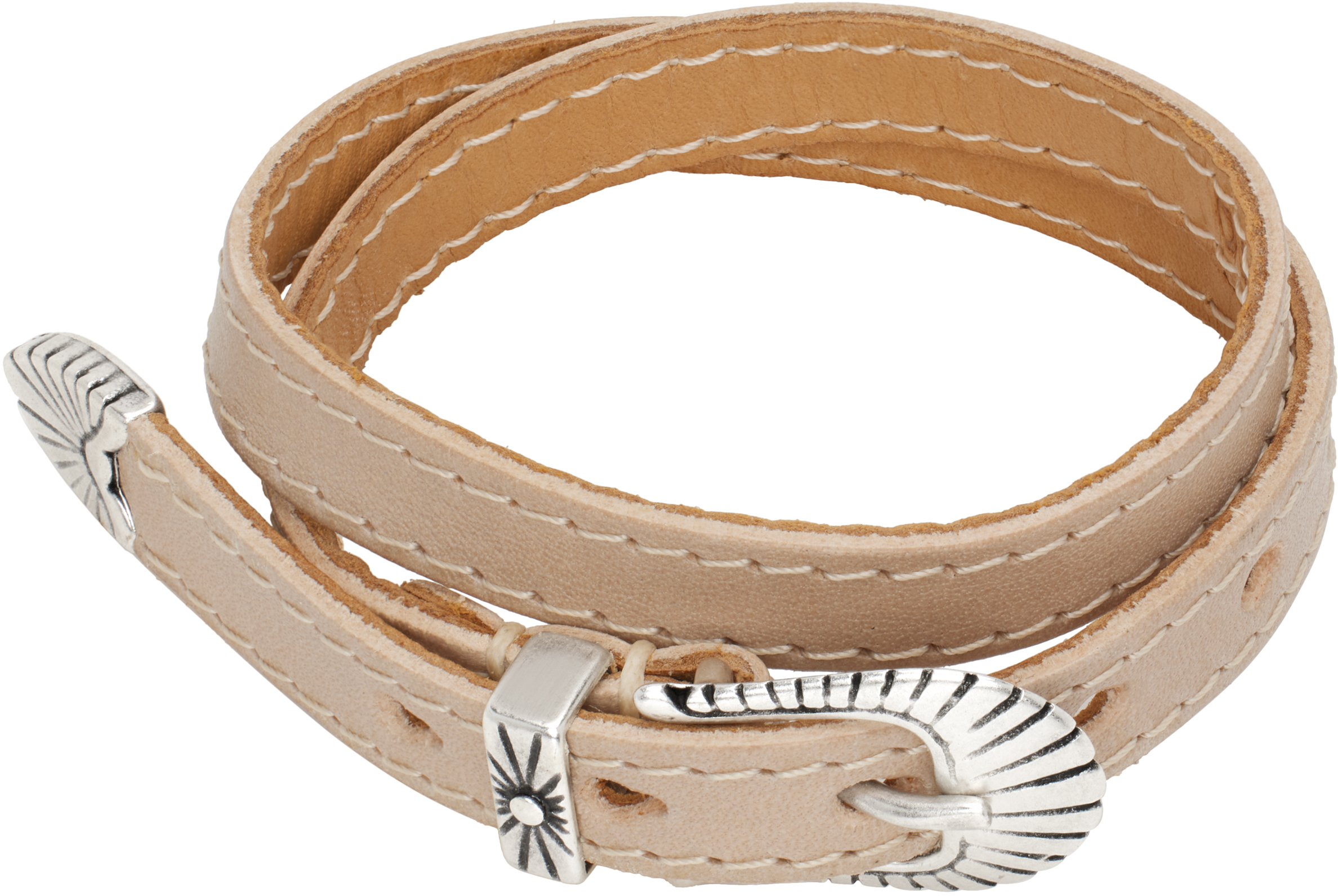 Beige Cowboy Wrap Around Bracelet