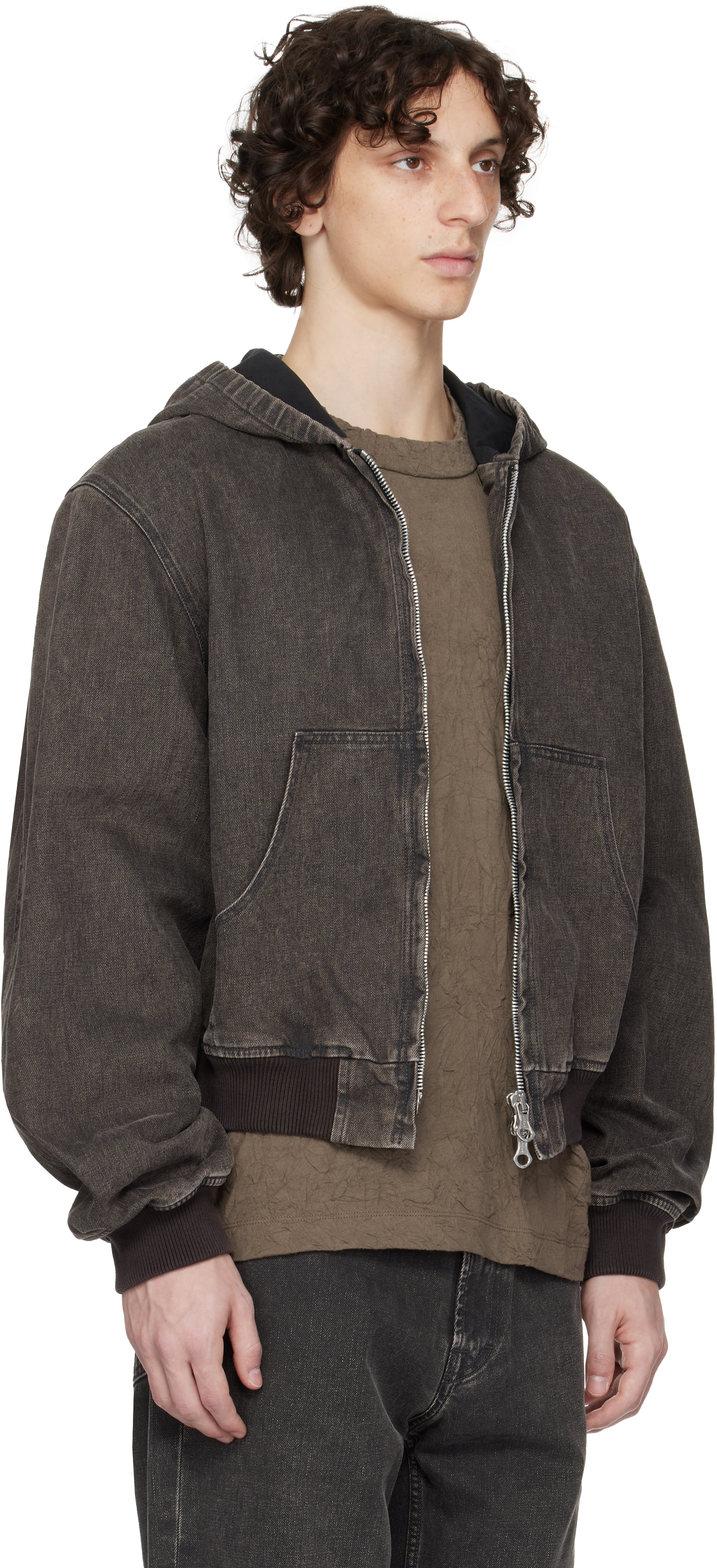 Our Legacy Charcoal Denim Bomber Jacket