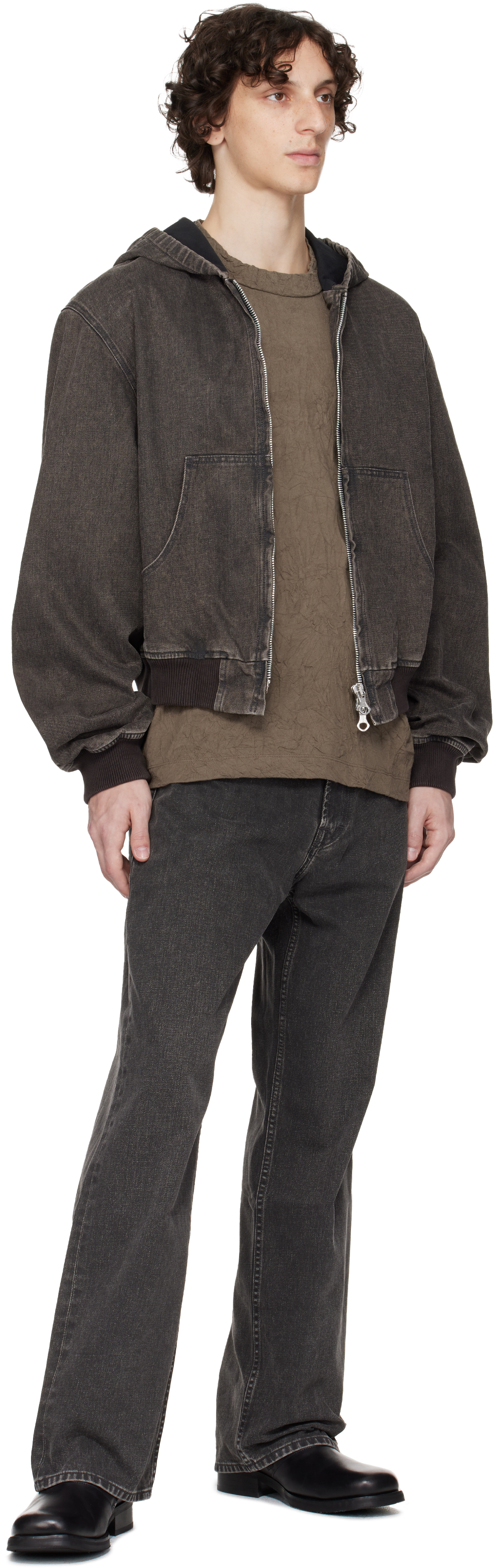 Our Legacy Charcoal Denim Bomber Jacket