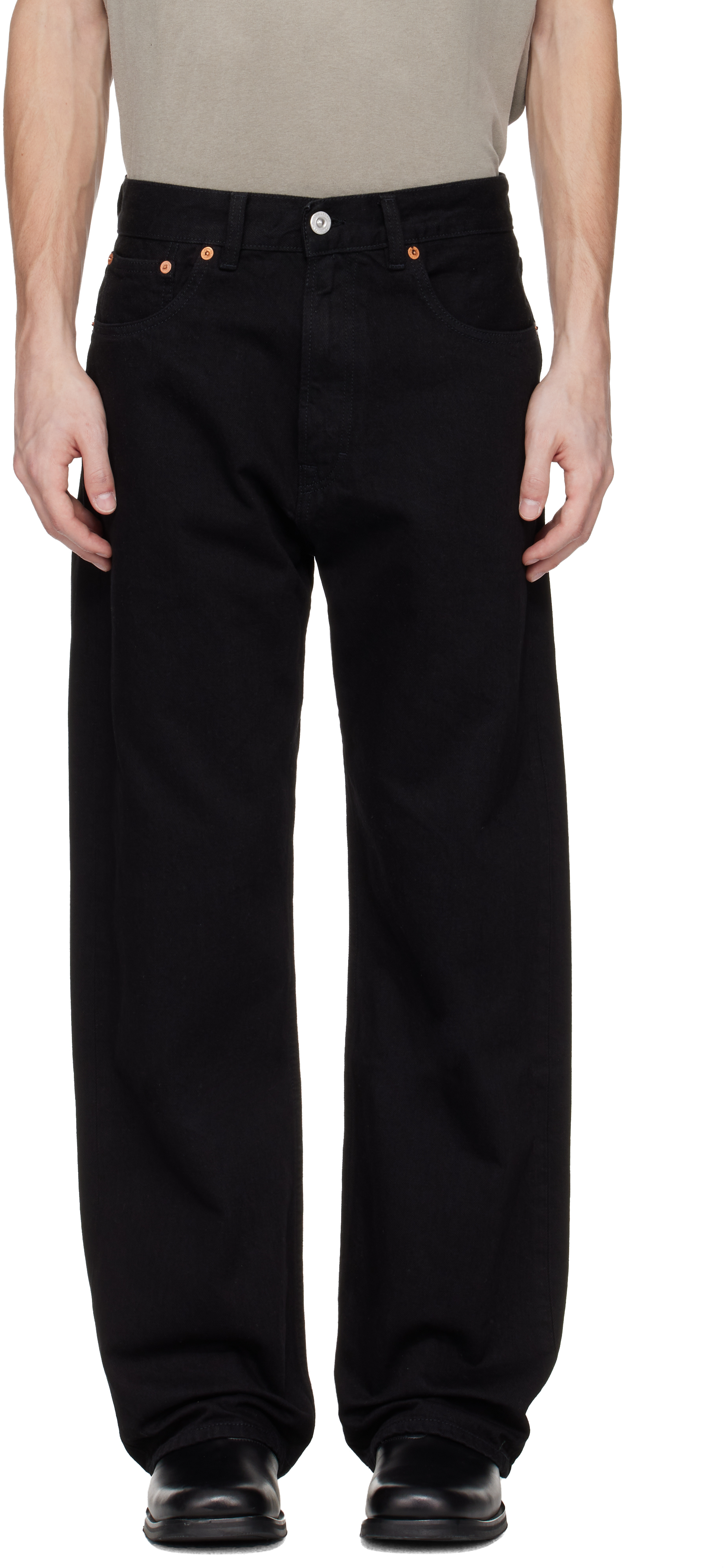 Black Third Cut Jeans