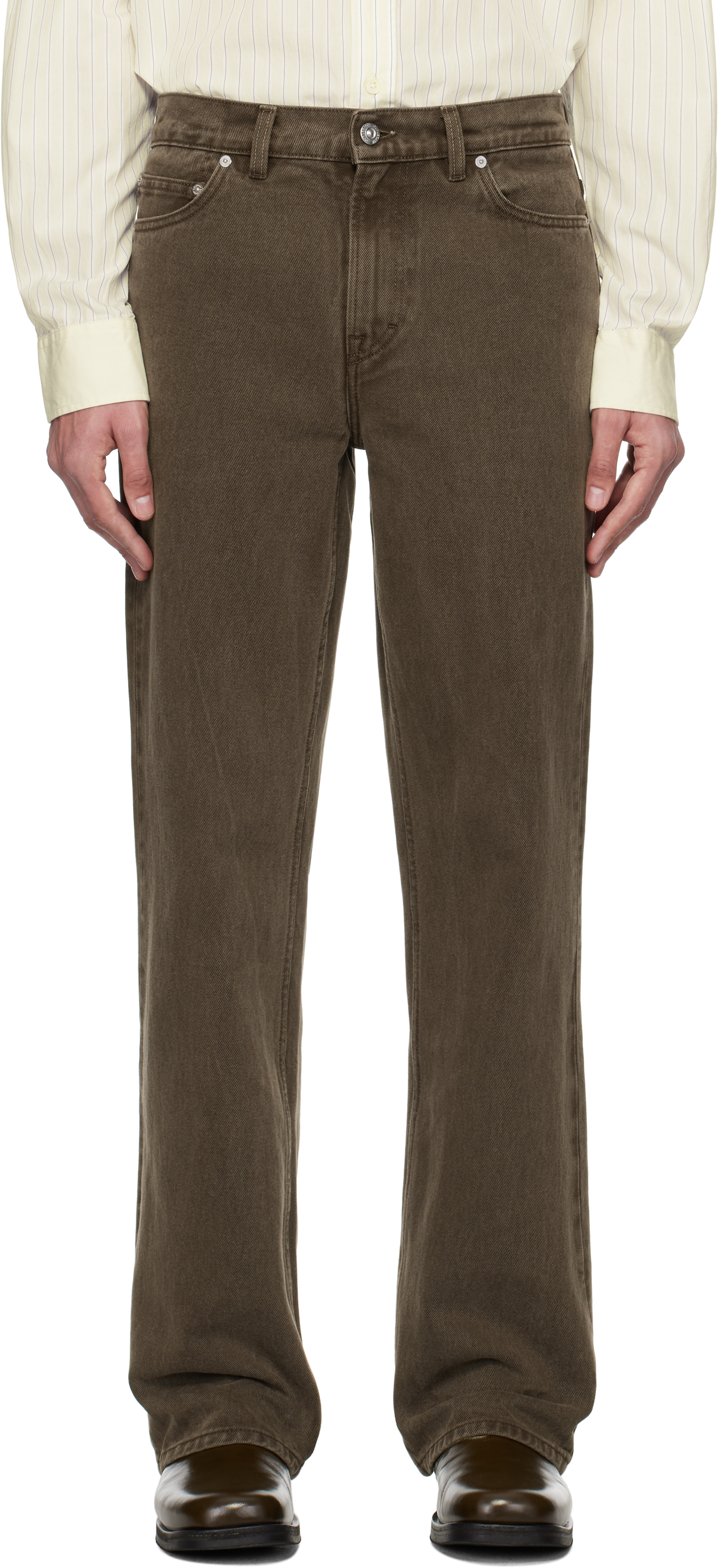 70s Cut high-rise bootcut jeans in brown - Our Legacy