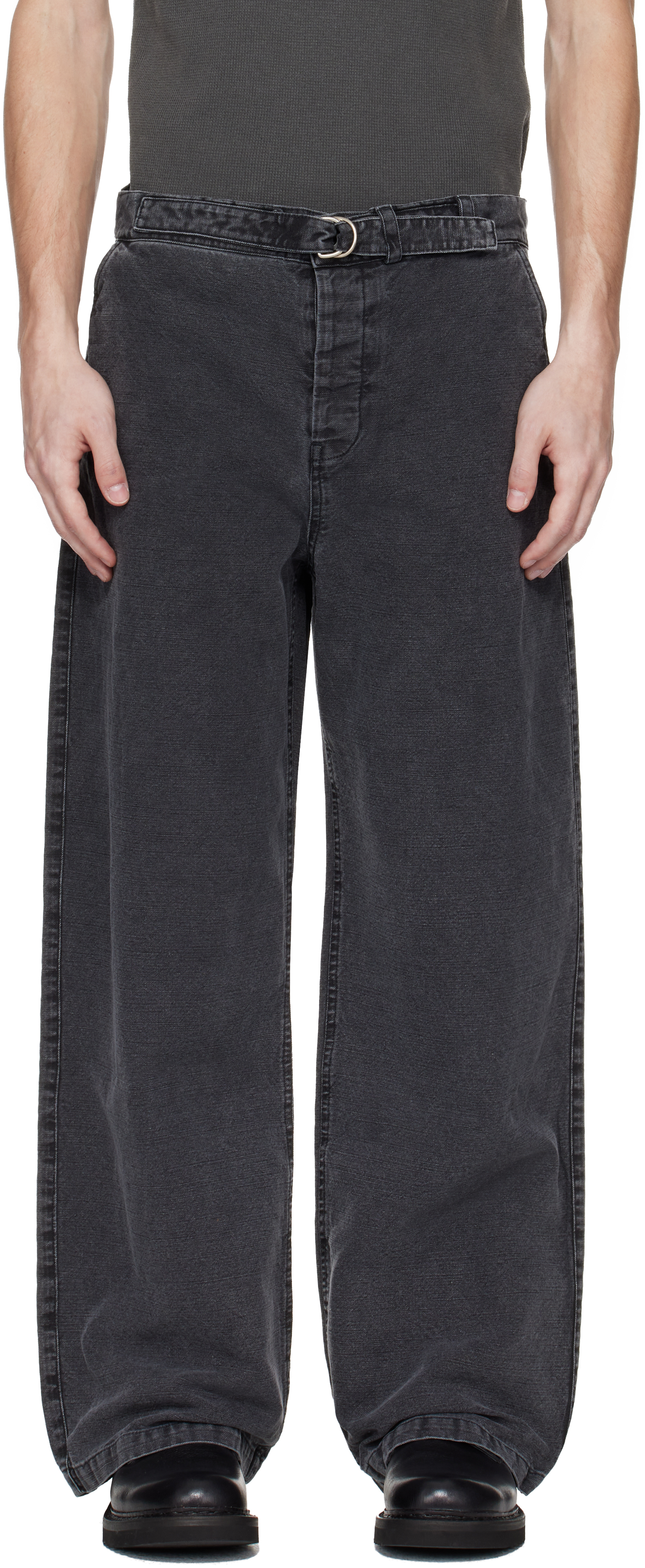 Gray Stern Chino Trousers