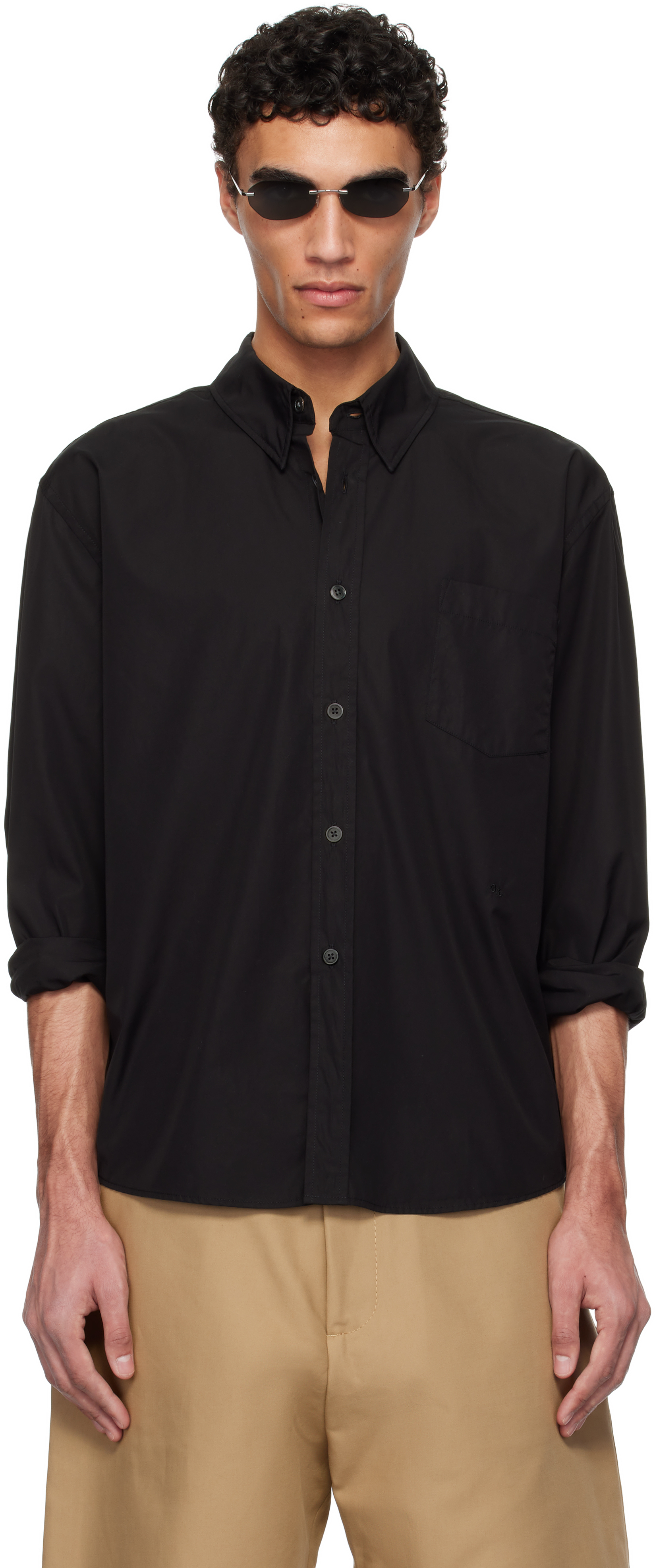 トップス OUR LEGACY BEYOND BD SHIRT 44 BLACK Our Legacy - Beyond BD Shirt Black All Day Poplin