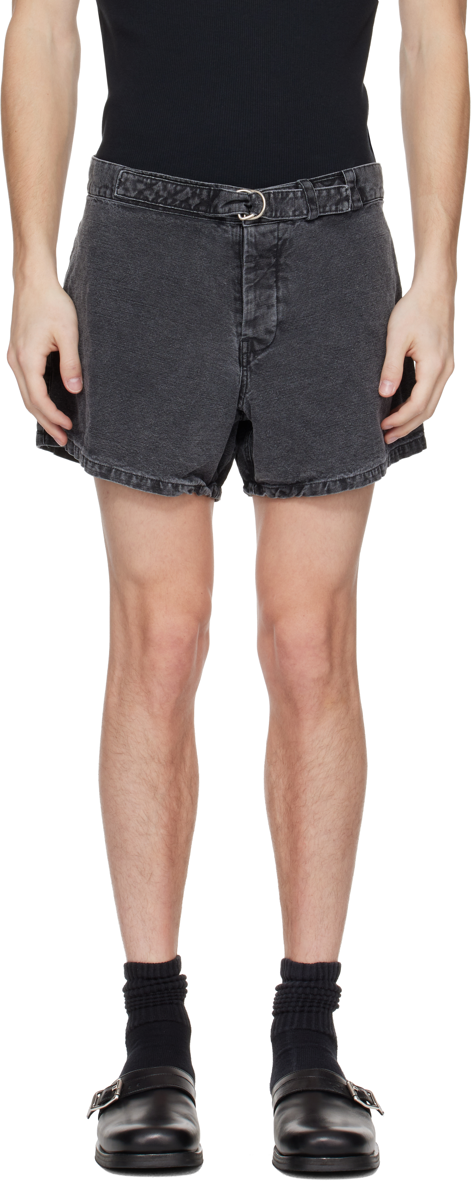 Gray Oyster Trunk Denim Shorts
