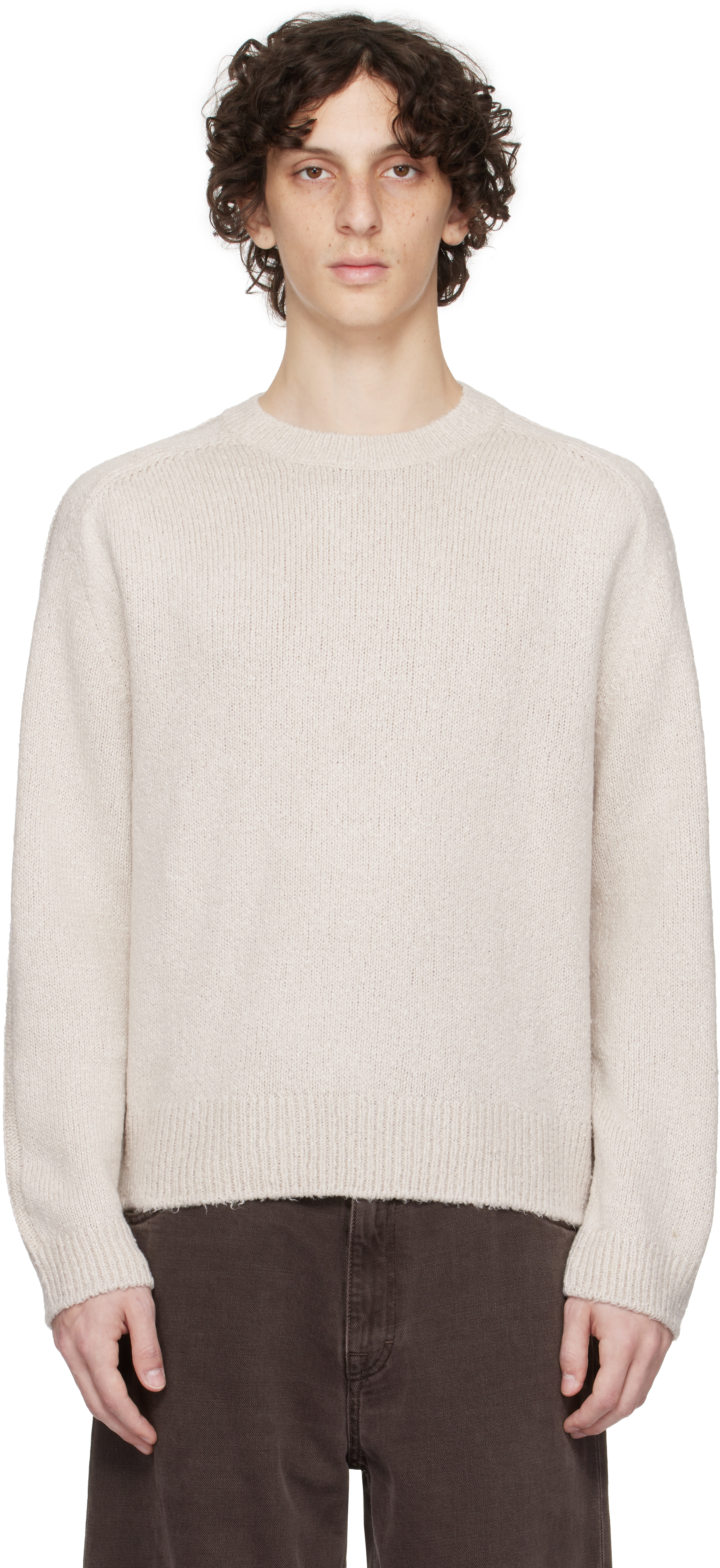 Our Legacy Round Neck Sweater Raglan Sleeves In Neutral