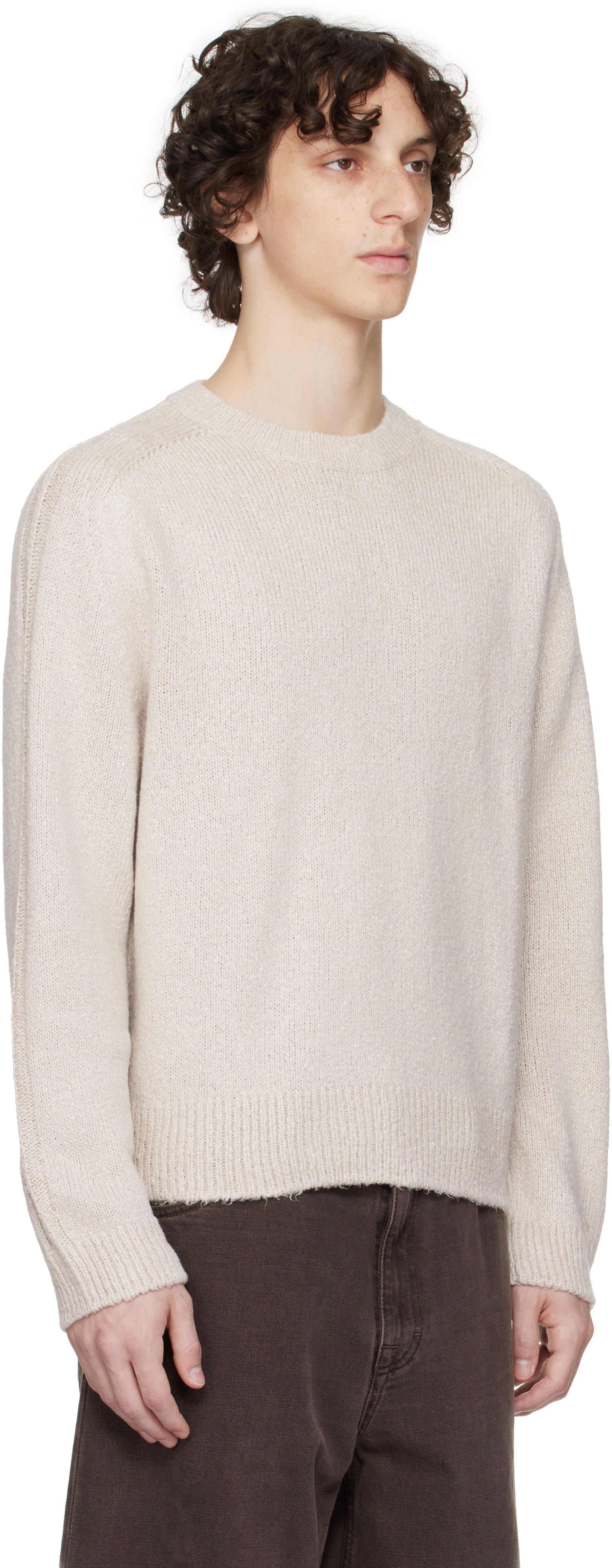 Our Legacy Round Neck Sweater Raglan Sleeves In Neutral