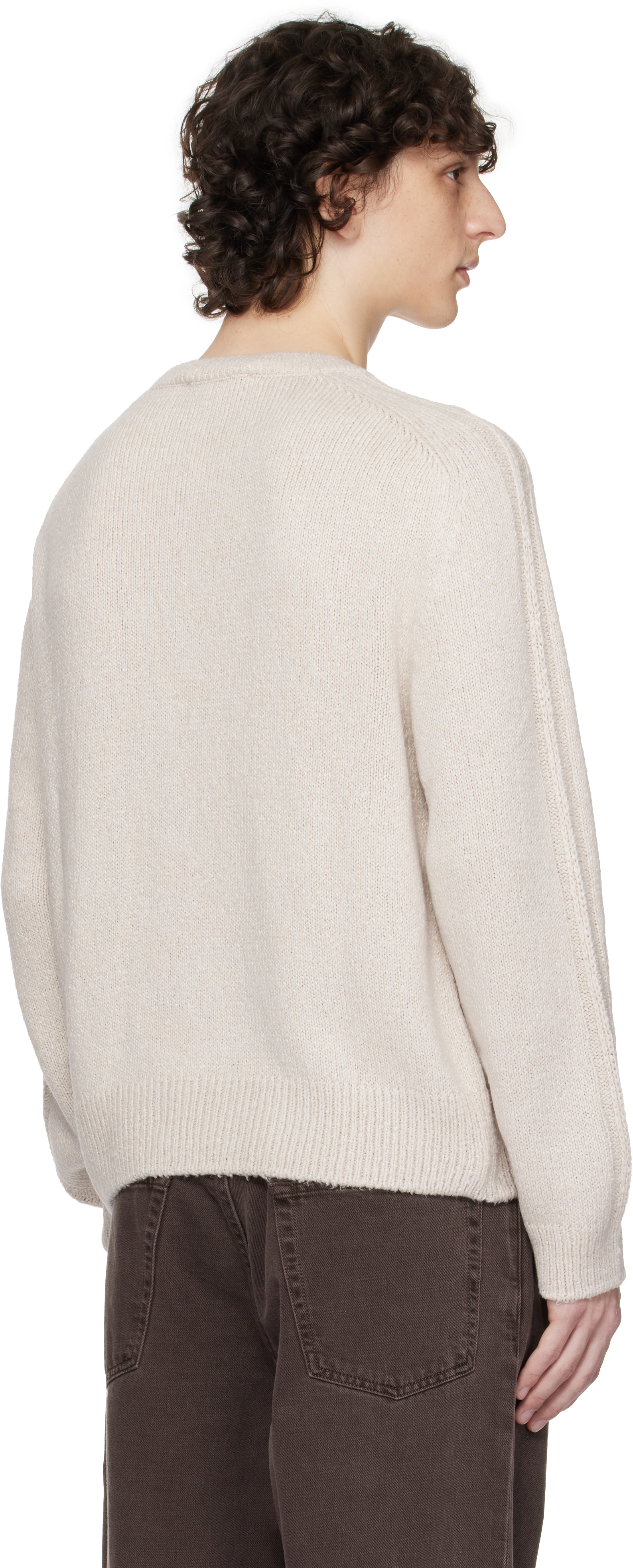 Our Legacy Round Neck Sweater Raglan Sleeves In Neutral
