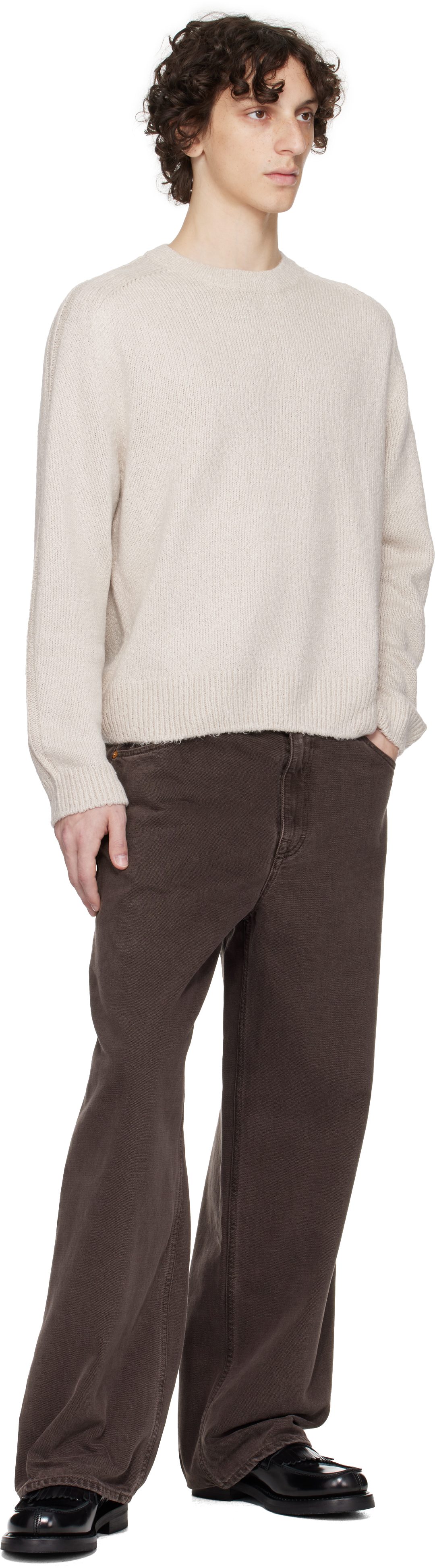 Our Legacy Round Neck Sweater Raglan Sleeves In Neutral