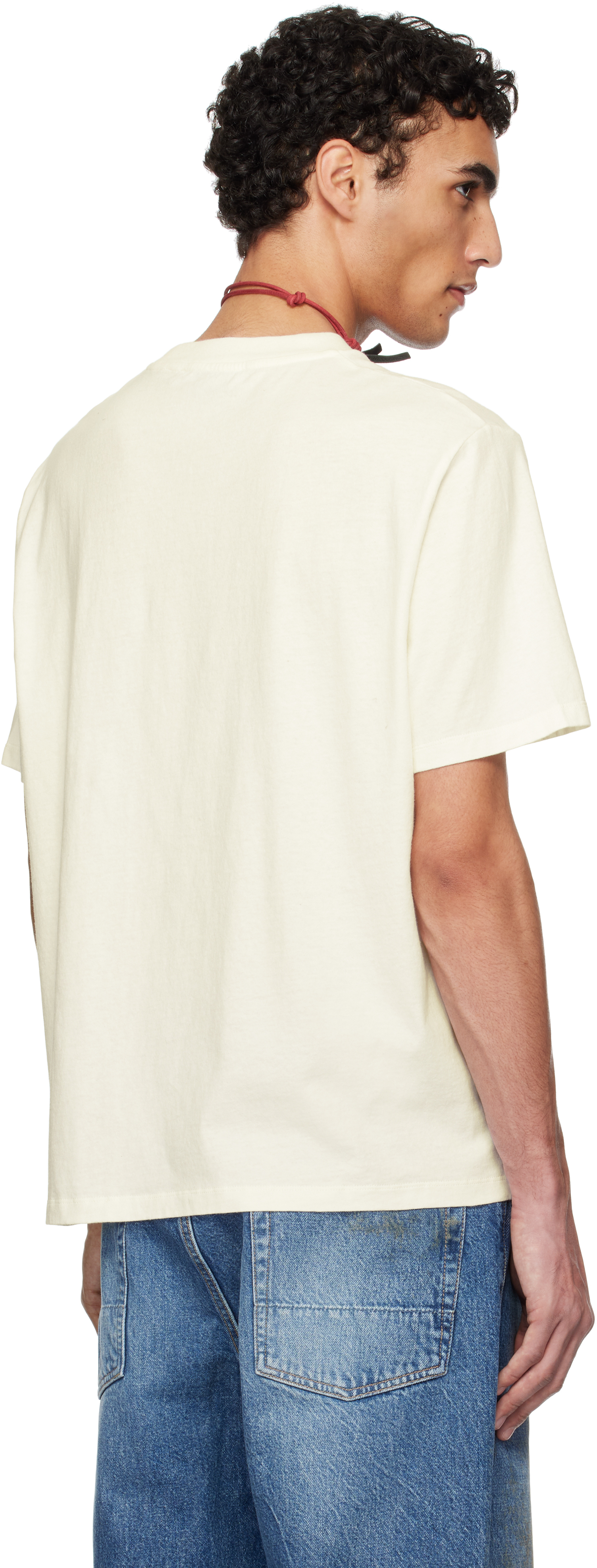 Our Legacy Box T-shirt Off White Cotton T-shirt With Graphic Sun Print - Box T-shirt In Squinting Sun Legacy