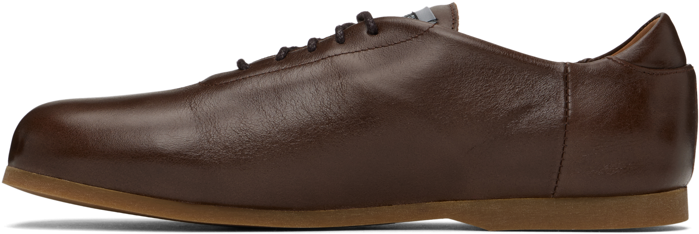 Our Legacy Brown Sneak In Sneakers In Castagno Satin Bovin