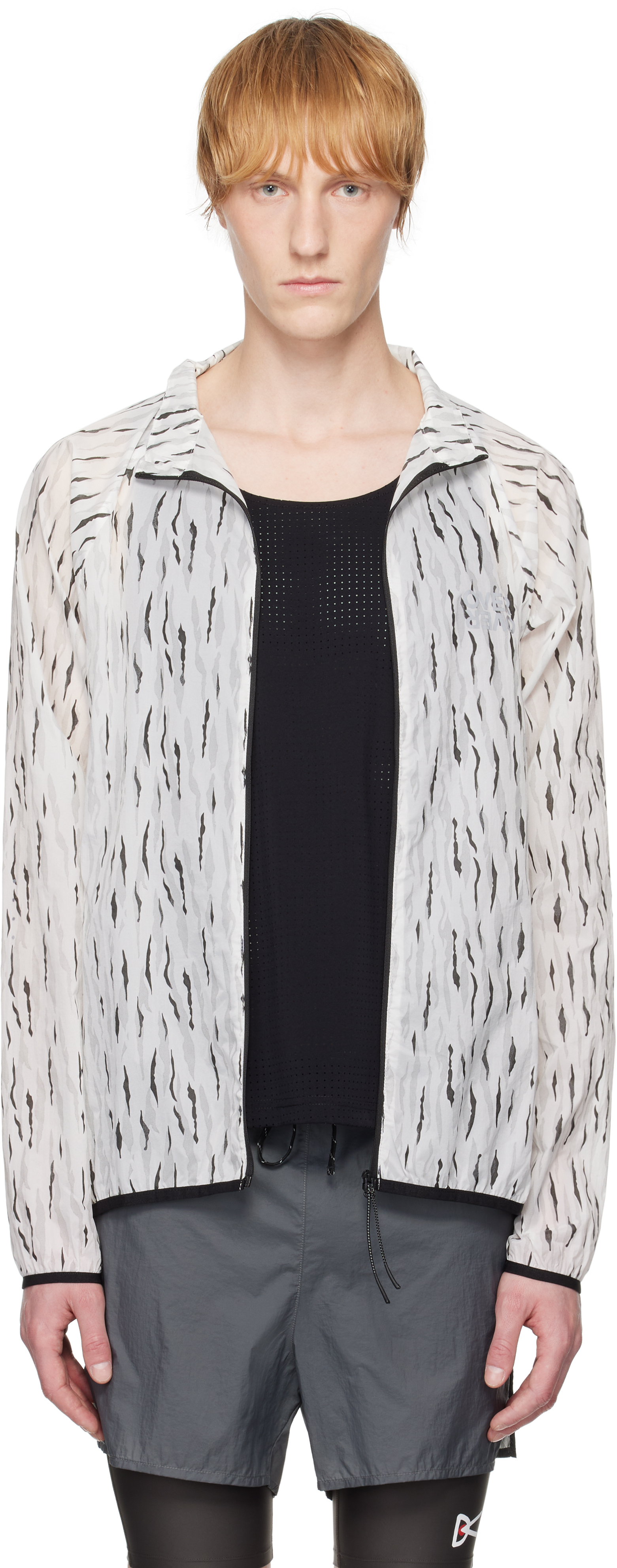 White & Black Taffeta Jacket