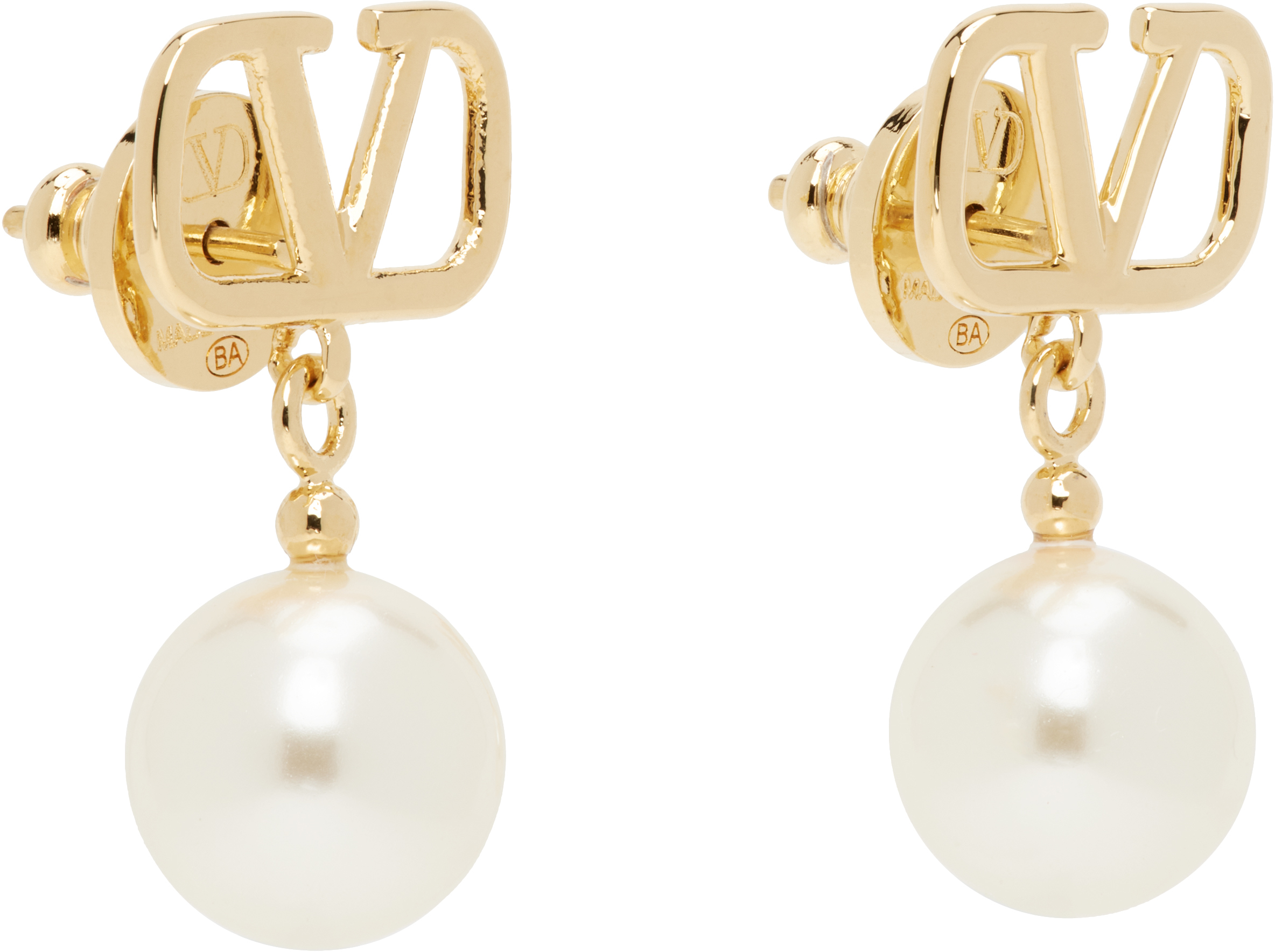Gold VLogo Signature Earrings
