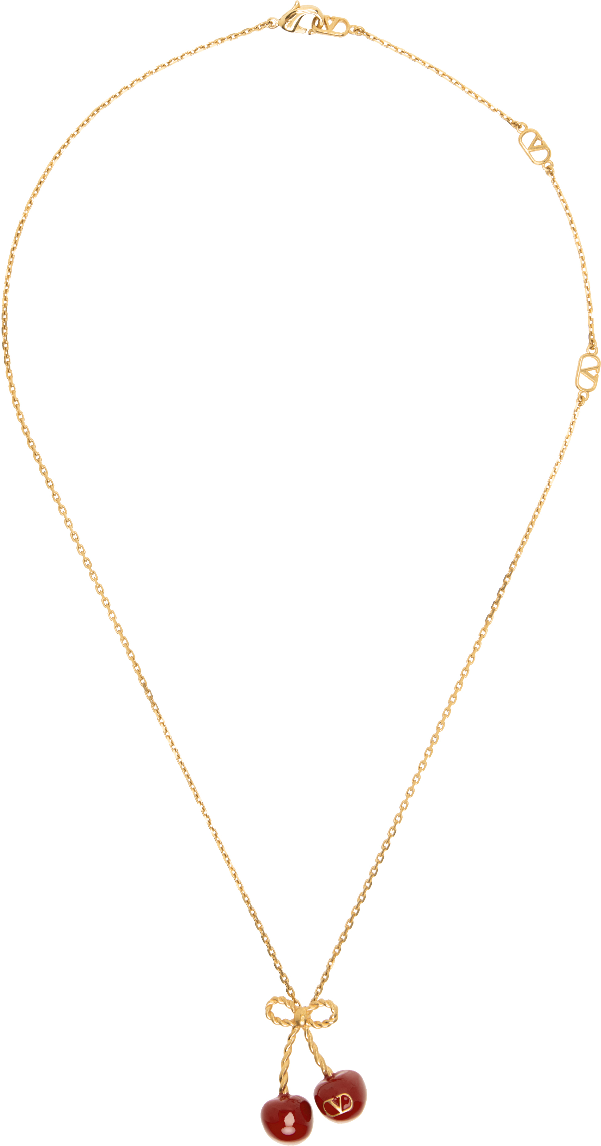 【関税＆送料込み】Valentino Garavani Black Necklace VALENTINO Garavani 1980's Black V Logo Perfume Pendant