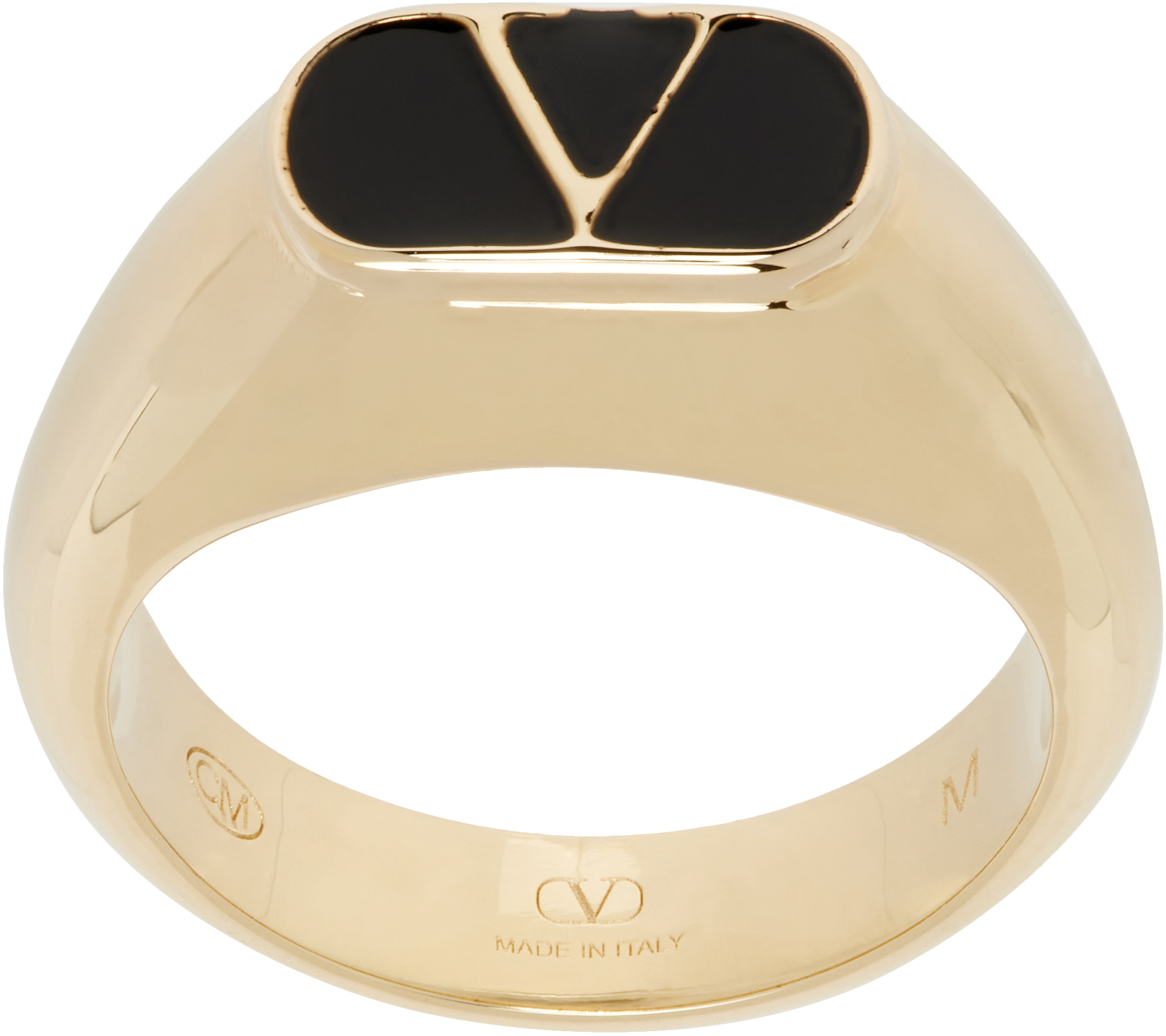 Gold VLogo Signature Chevalier Ring by Valentino Garavani on Gold VLogo Signature Chevalier Ring by Valentino Garavani on