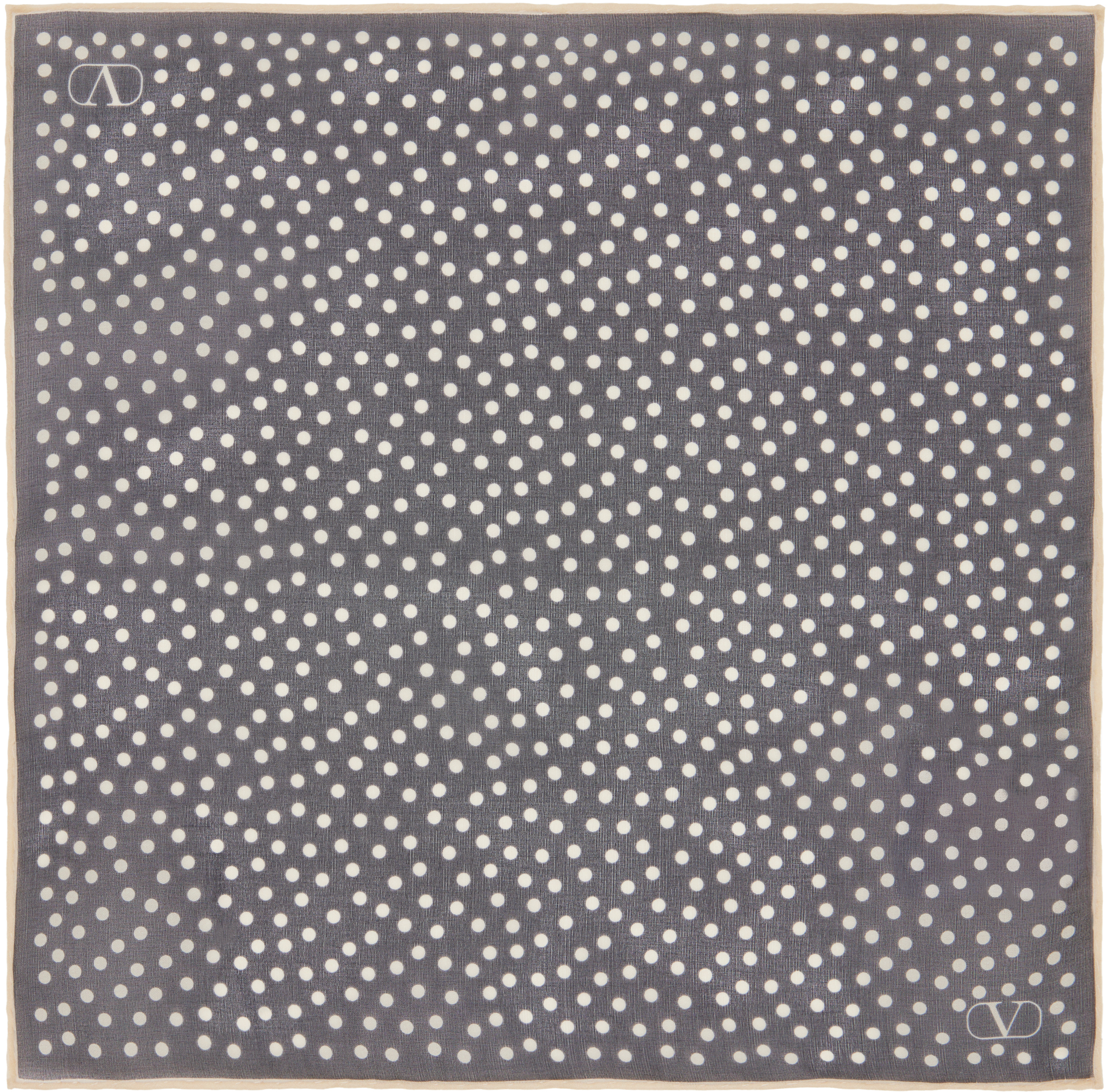 Valentino Black Chez Silk Pocket Square
