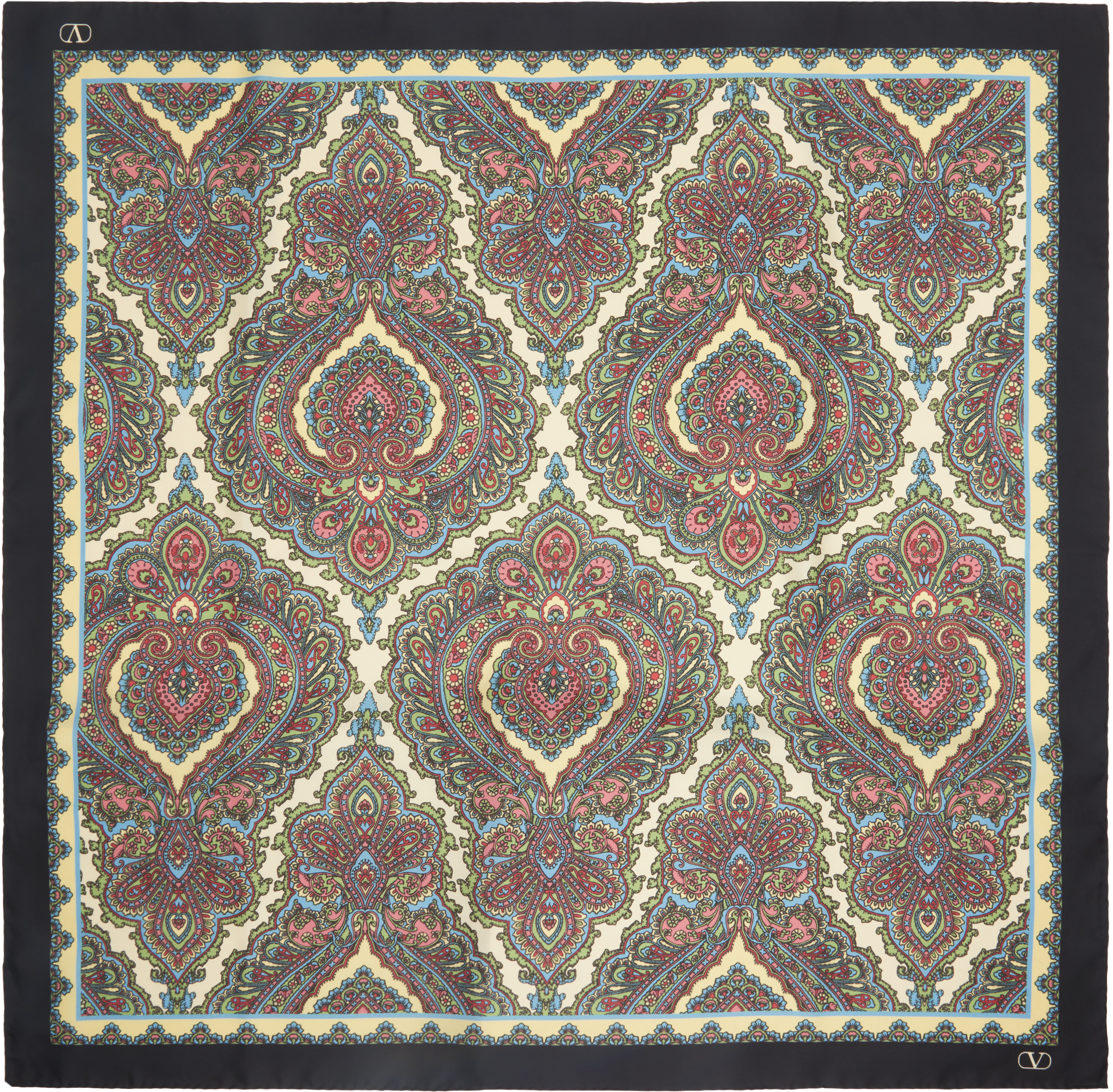 Valentino Multicolor Silk Twill Scarf
