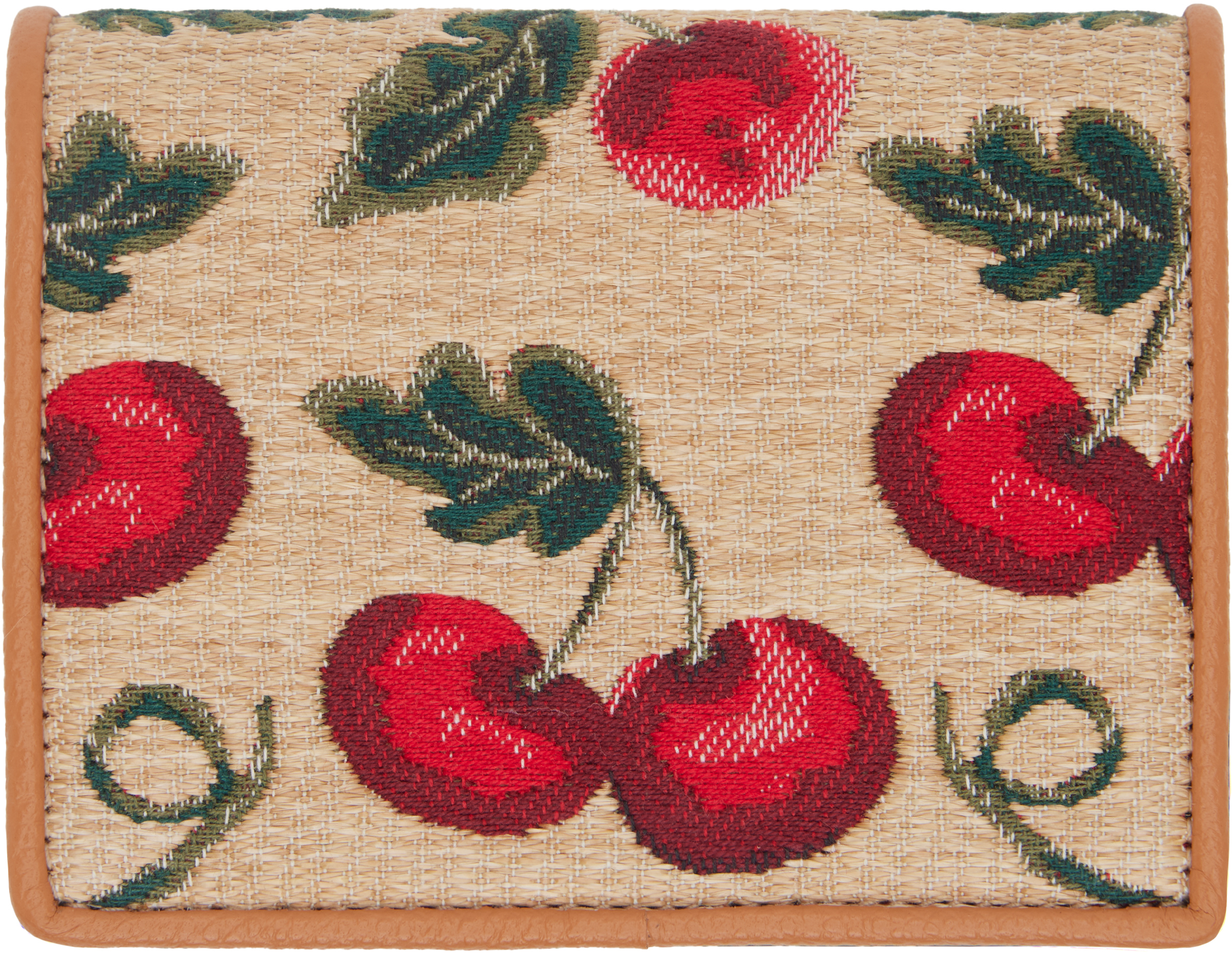 Valentino Vlogo Signature Cherry Raffia Wallet