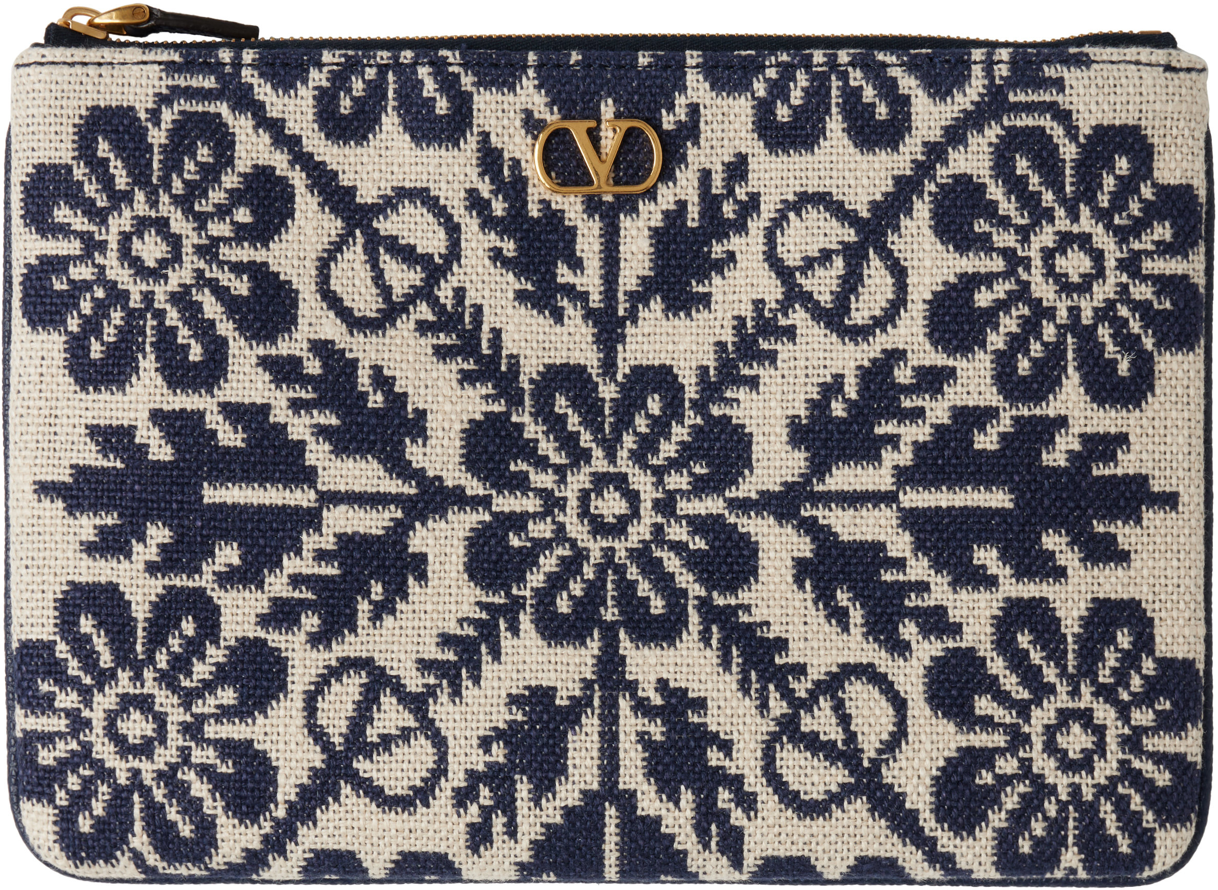 Off-White & Navy VLogo Signature Pouch