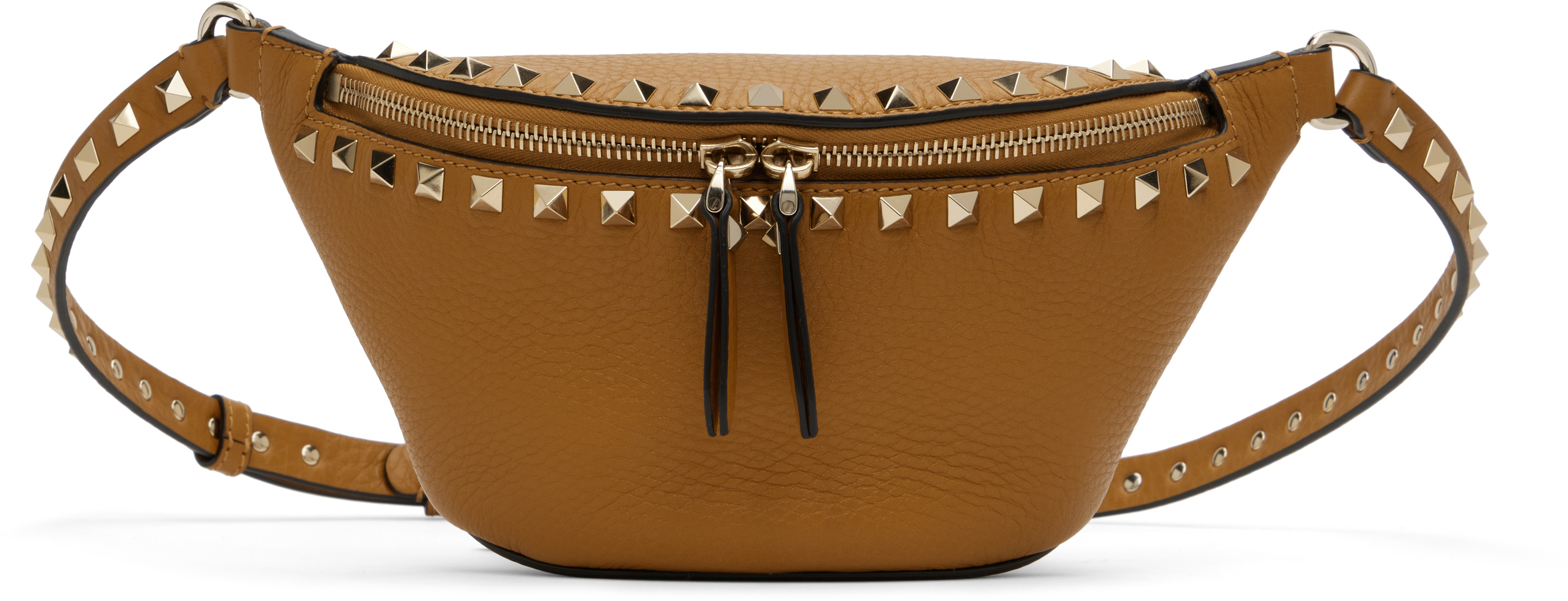 Tan Small Rockstud Belt Bag