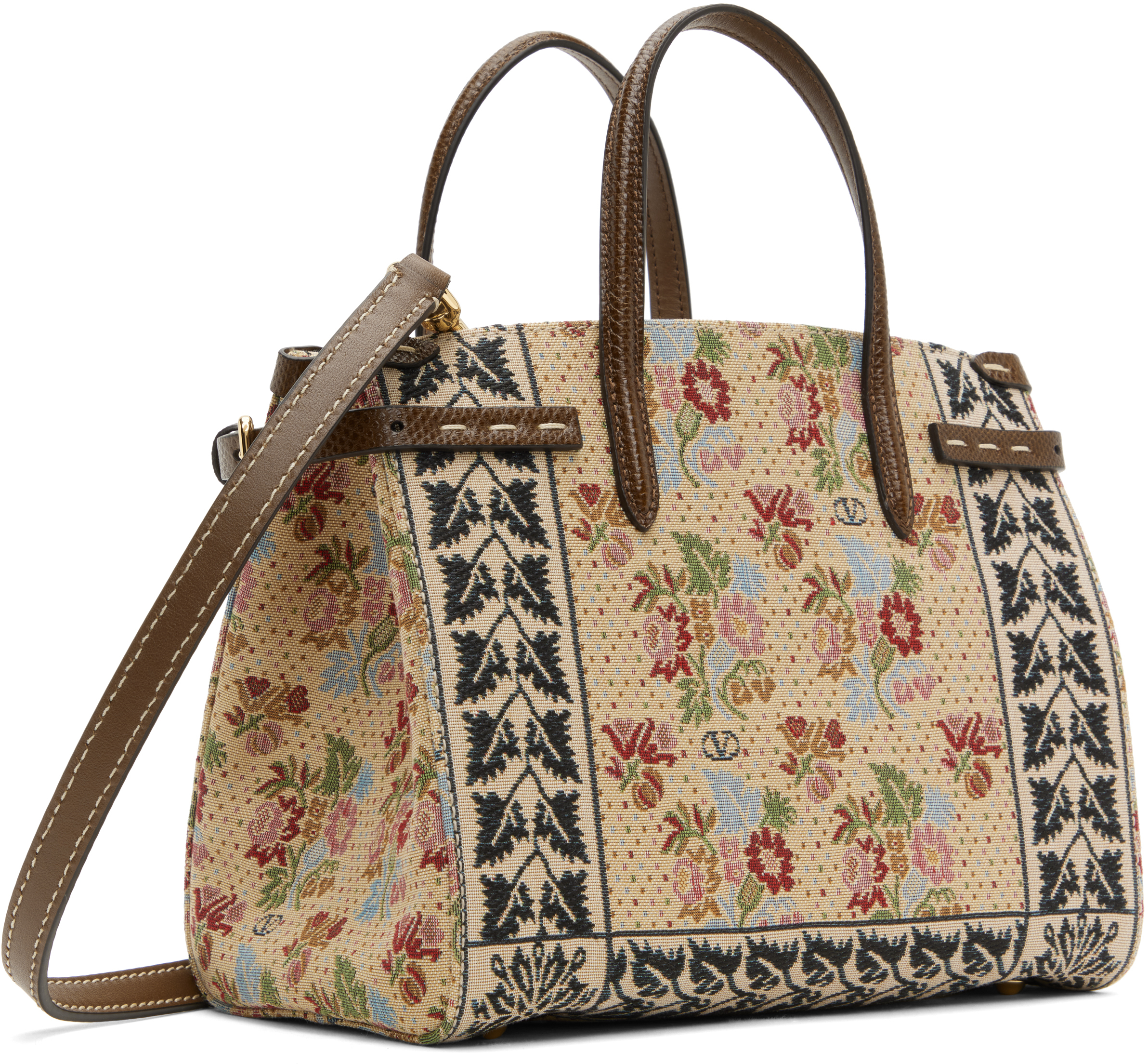 Valentino `antibes` Medium Tote Bag In R9h Multicolor/tabac