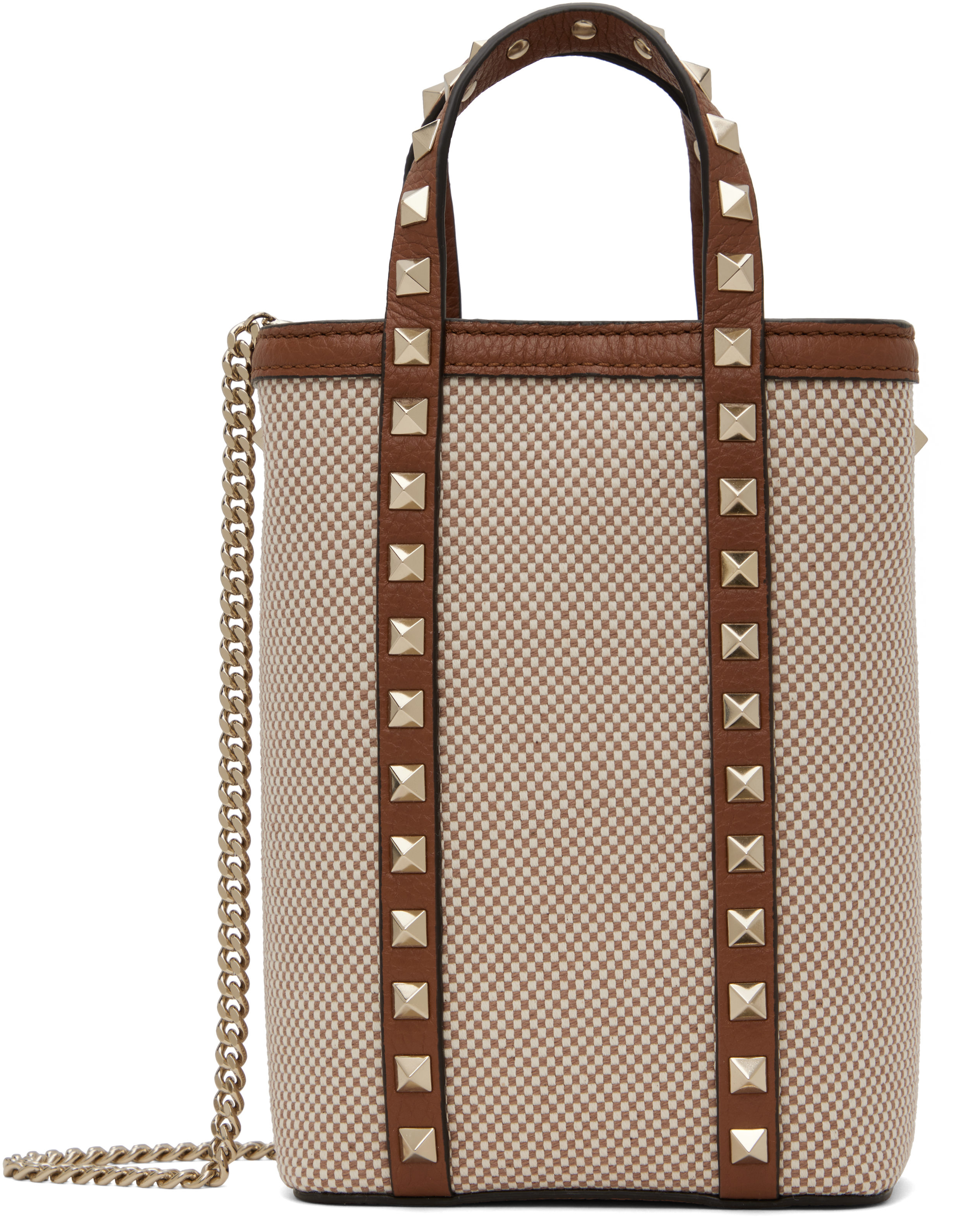 Tan Rockstud Mini Tote