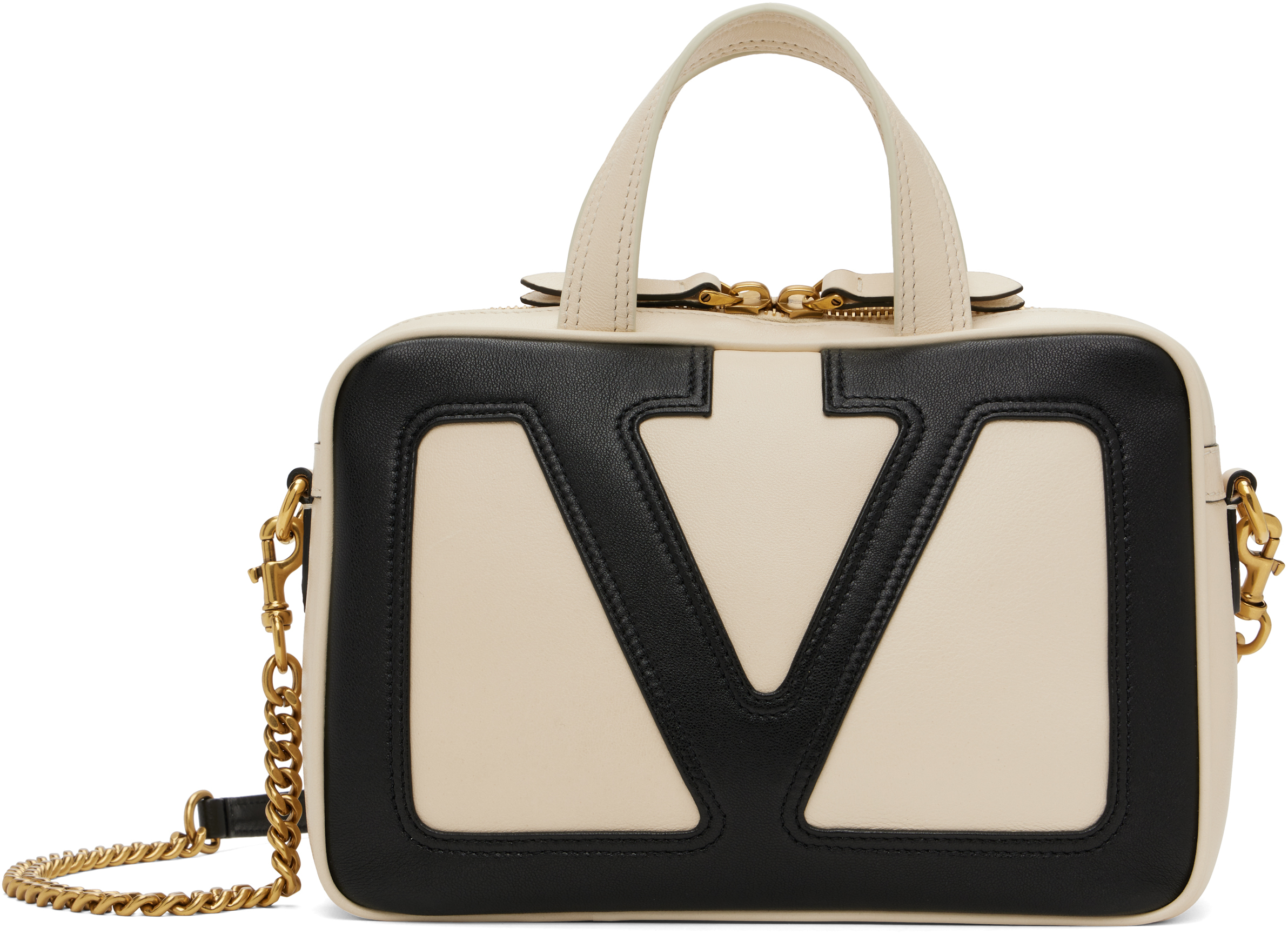 Off-White & Black Viva Superstar Nappa Leather Bag