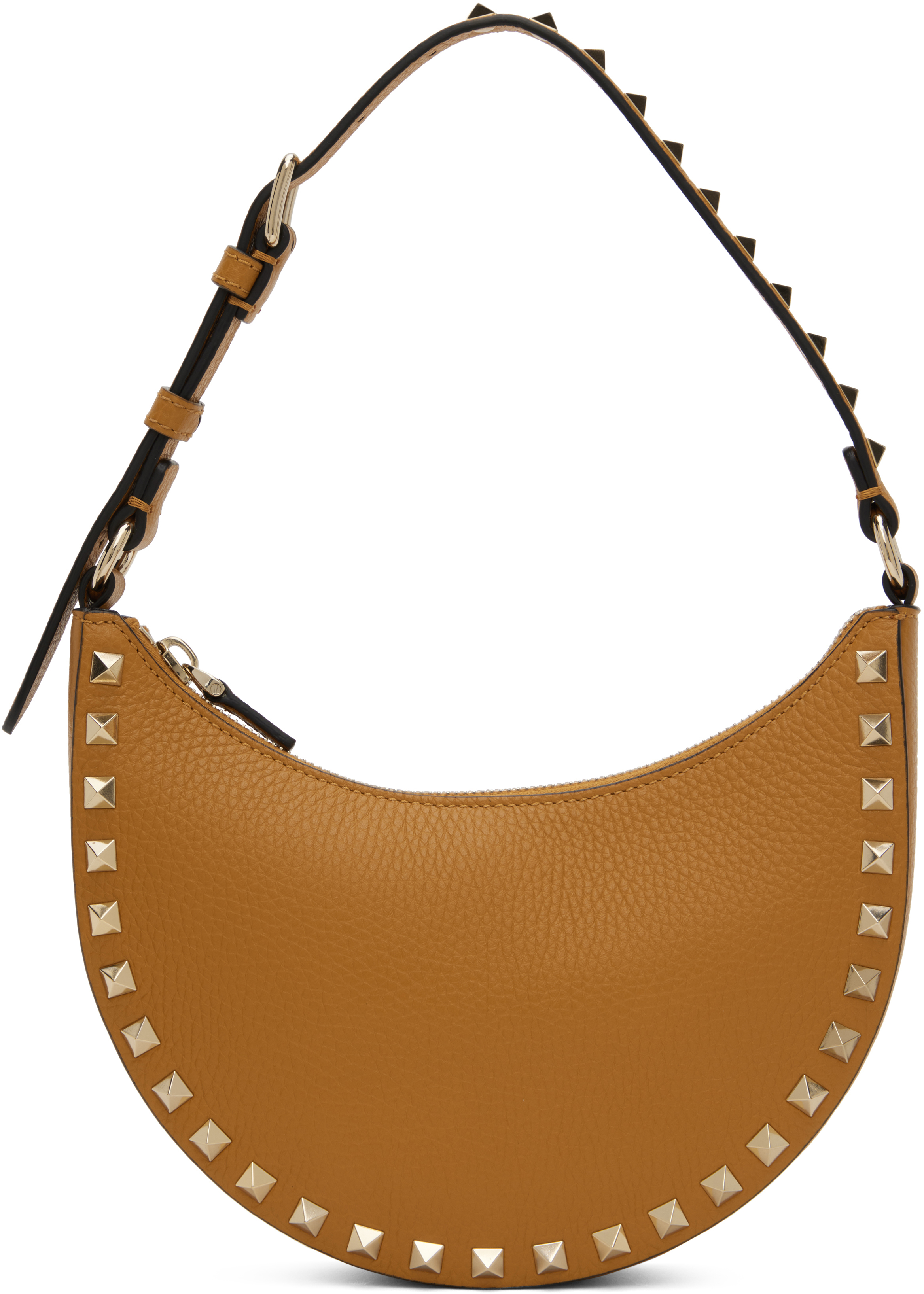 ★VALENTINO★ フーディ Valentino Garavani: Tan Mini Rockstud Bag | SSENSE