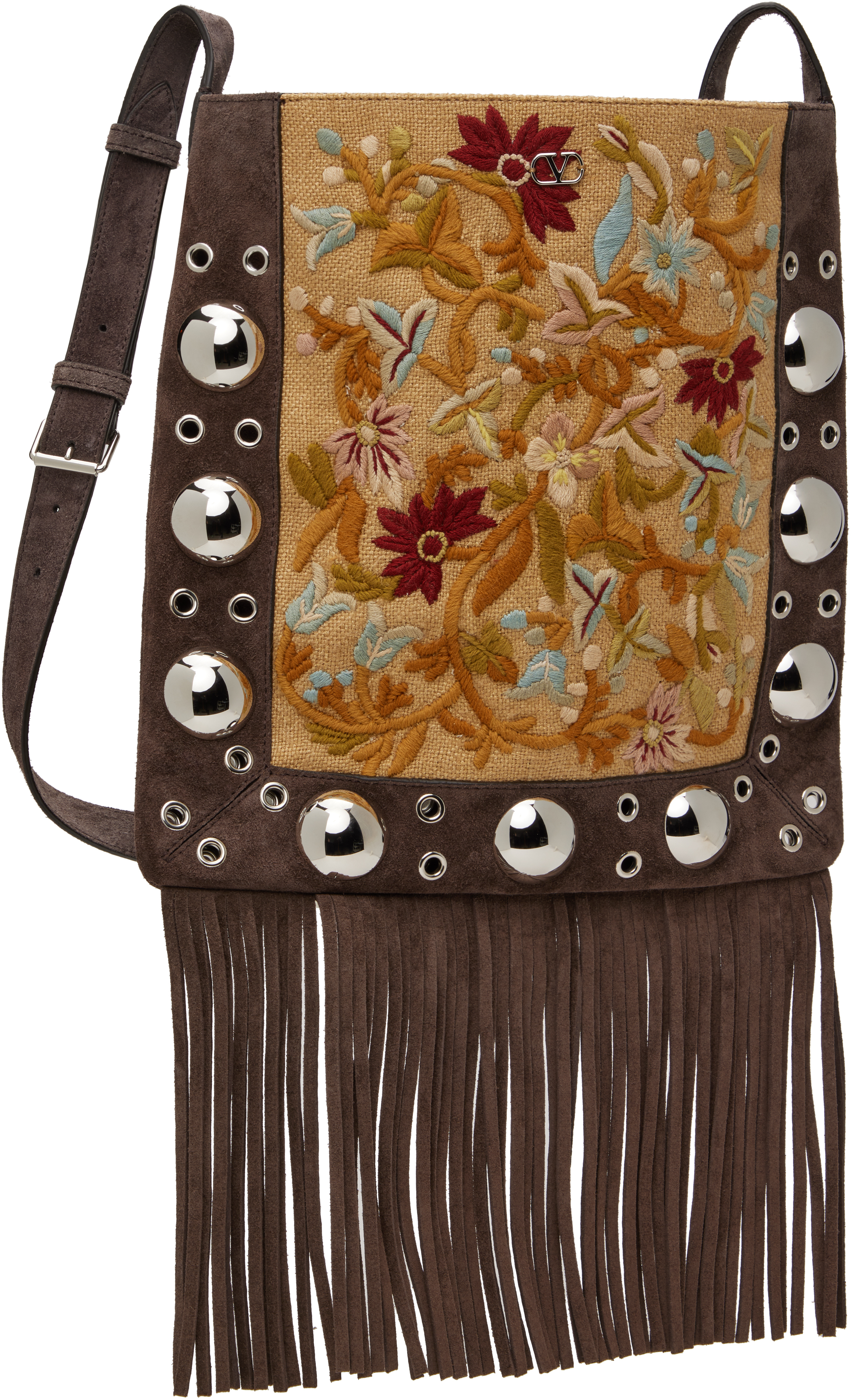 Valentino Brown & Tan Nellcôte Shoulder Bag In Rcb Multicolor/testa
