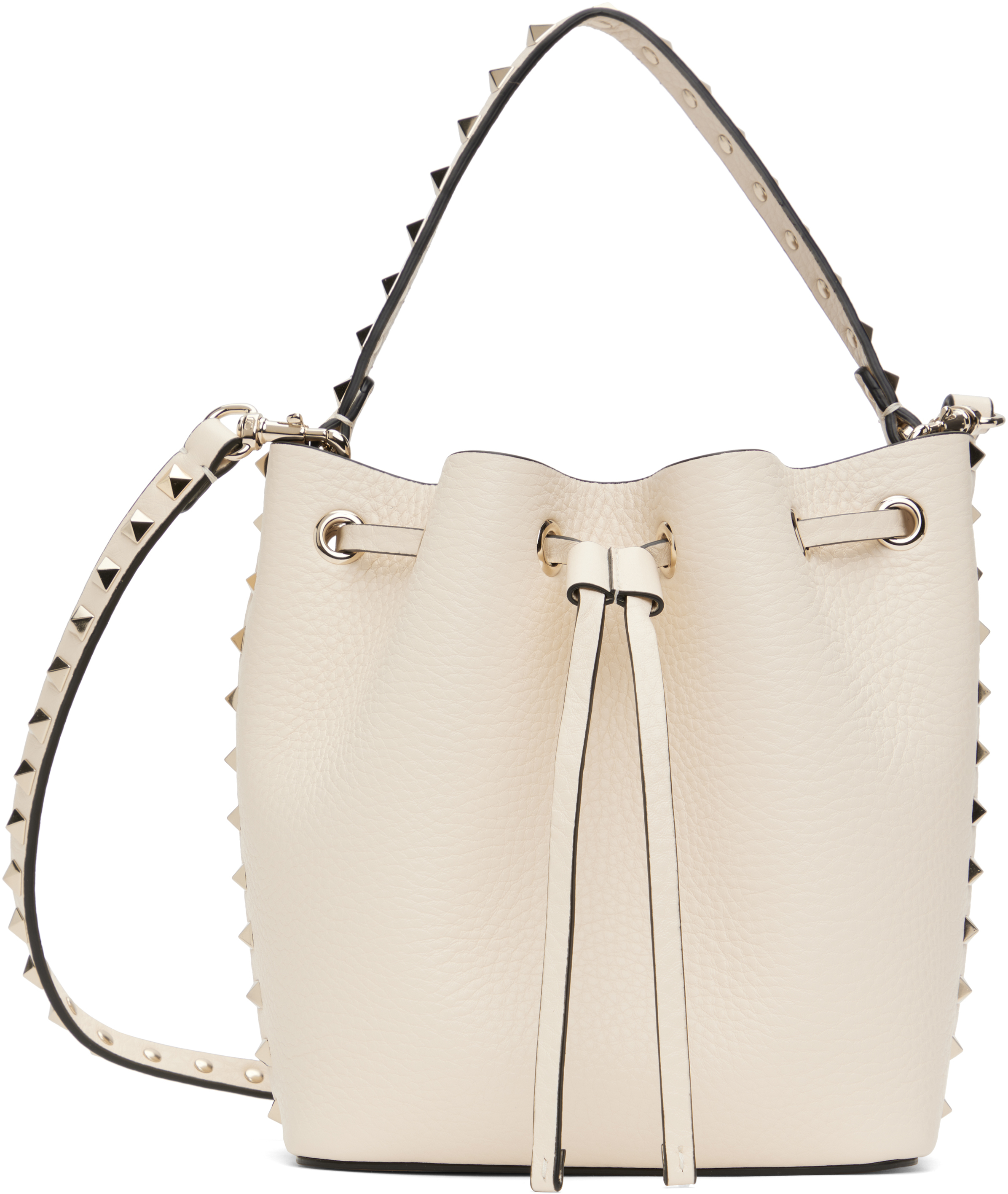 Off-White Rockstud Grainy Calfskin Bucket Bag