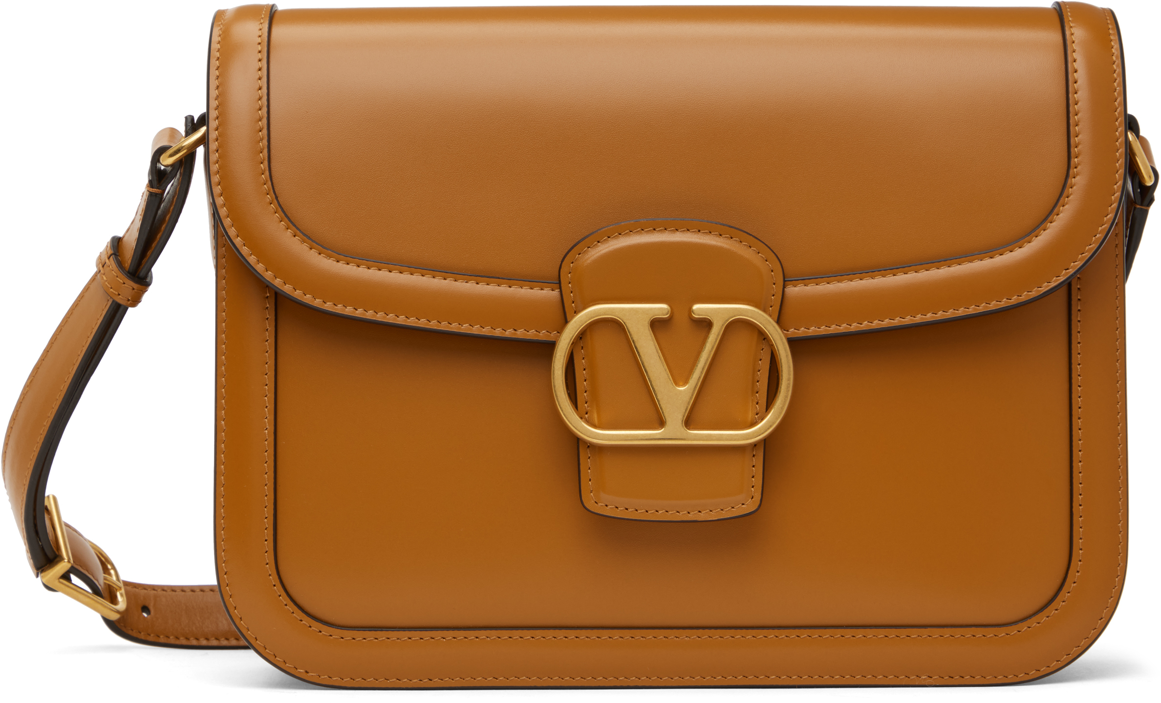 Tan 9TO5 Smooth Calfskin Shoulder Bag