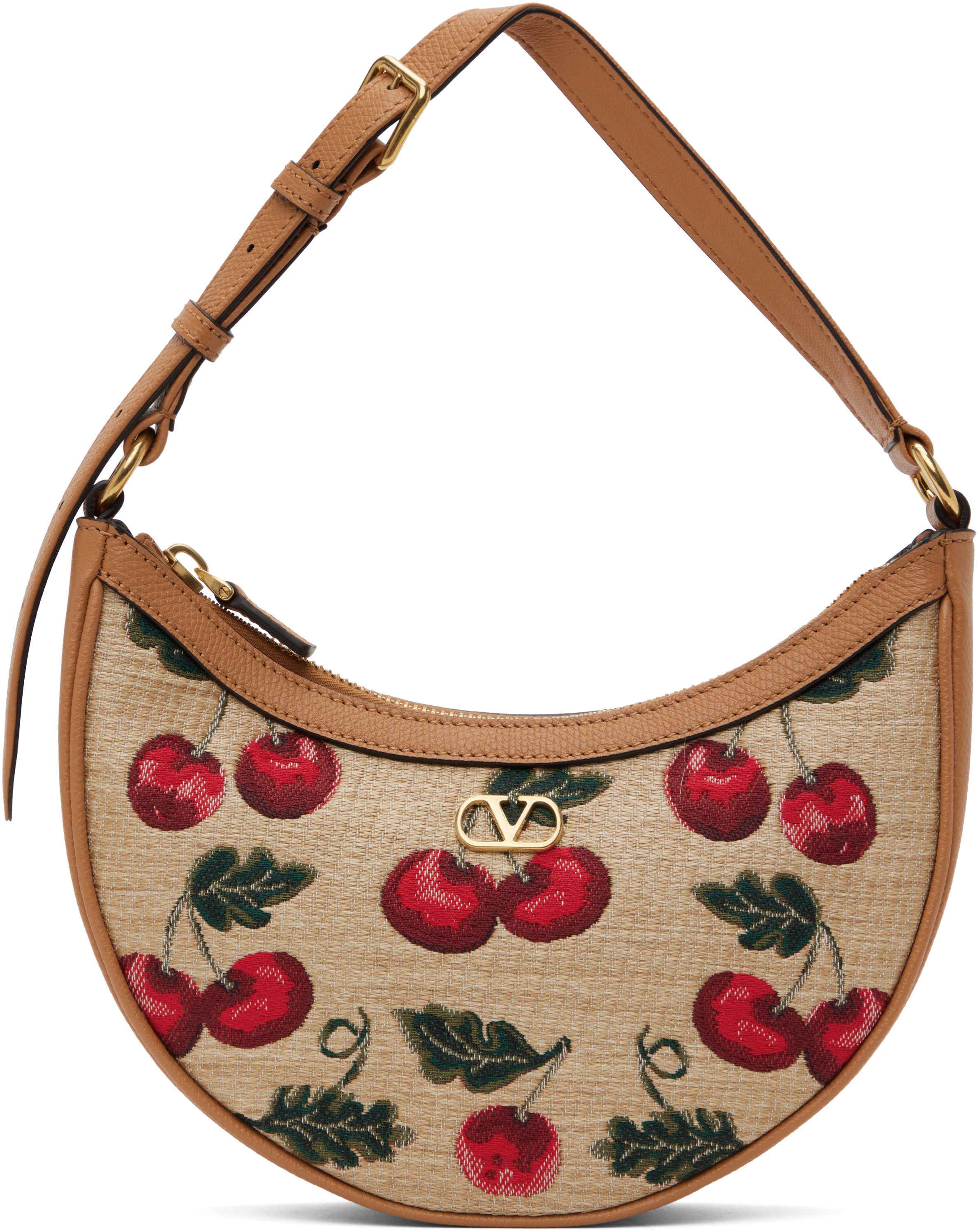 Tan VLogo Signature Mini Cherryfic Bag