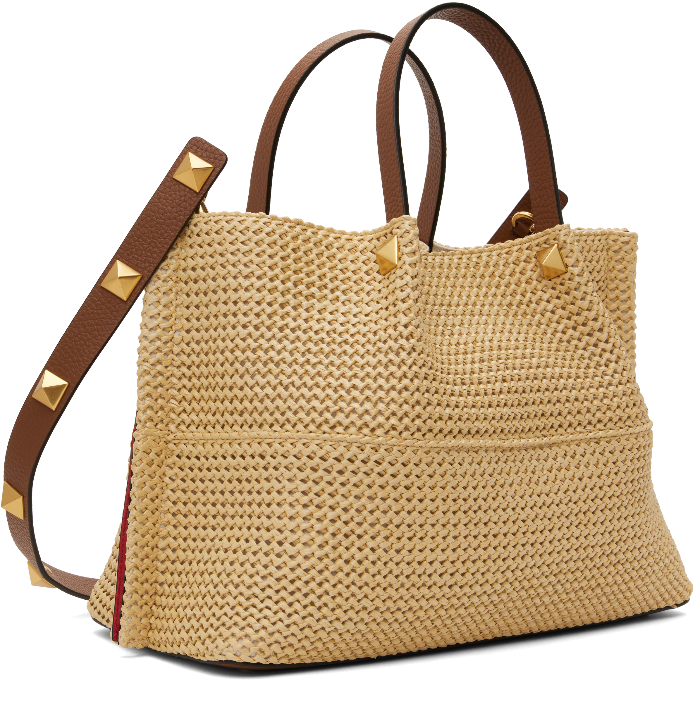 Valentino Medium Straw Vlogo Signature Tote Bag