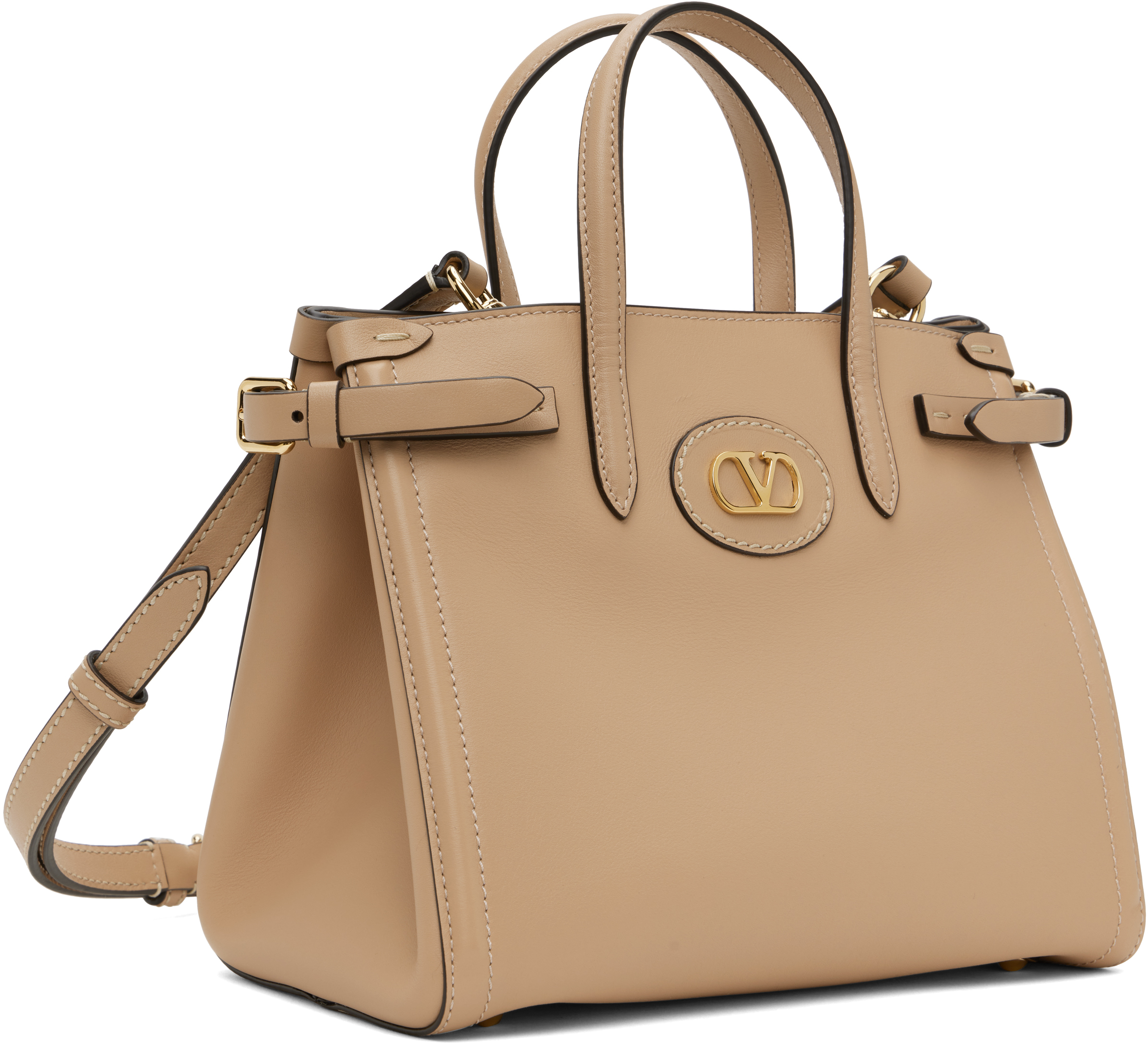 Valentino Tan Antibes Small Shopping Tote