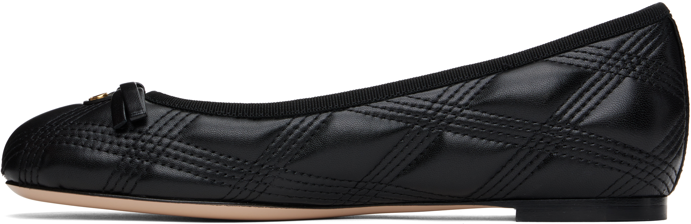 Valentino Garavani Quiltie Ballerina 67 In Quilted Nappa Leather Woman Black 37 In Black