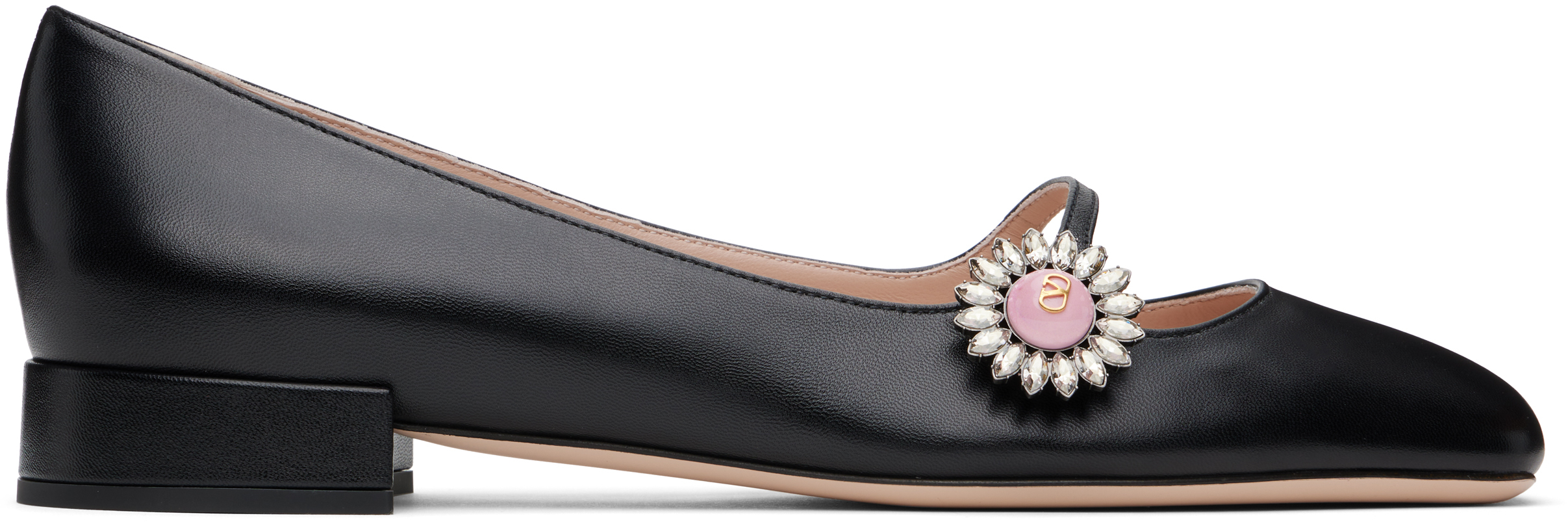 Shop Valentino Black Mary-jane Preshoes Ballerina Flats In 9tj Nero
