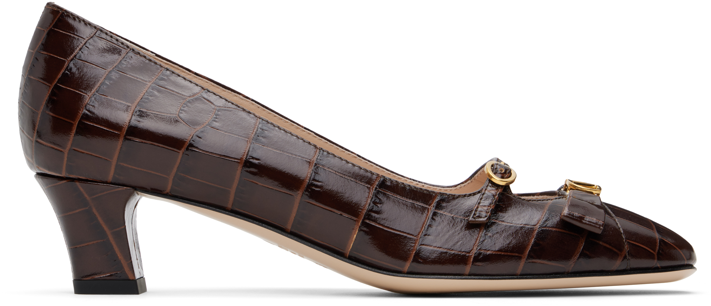 Shop Valentino Brown Bowow Décolleté Heels In 7k3 Hot Brown