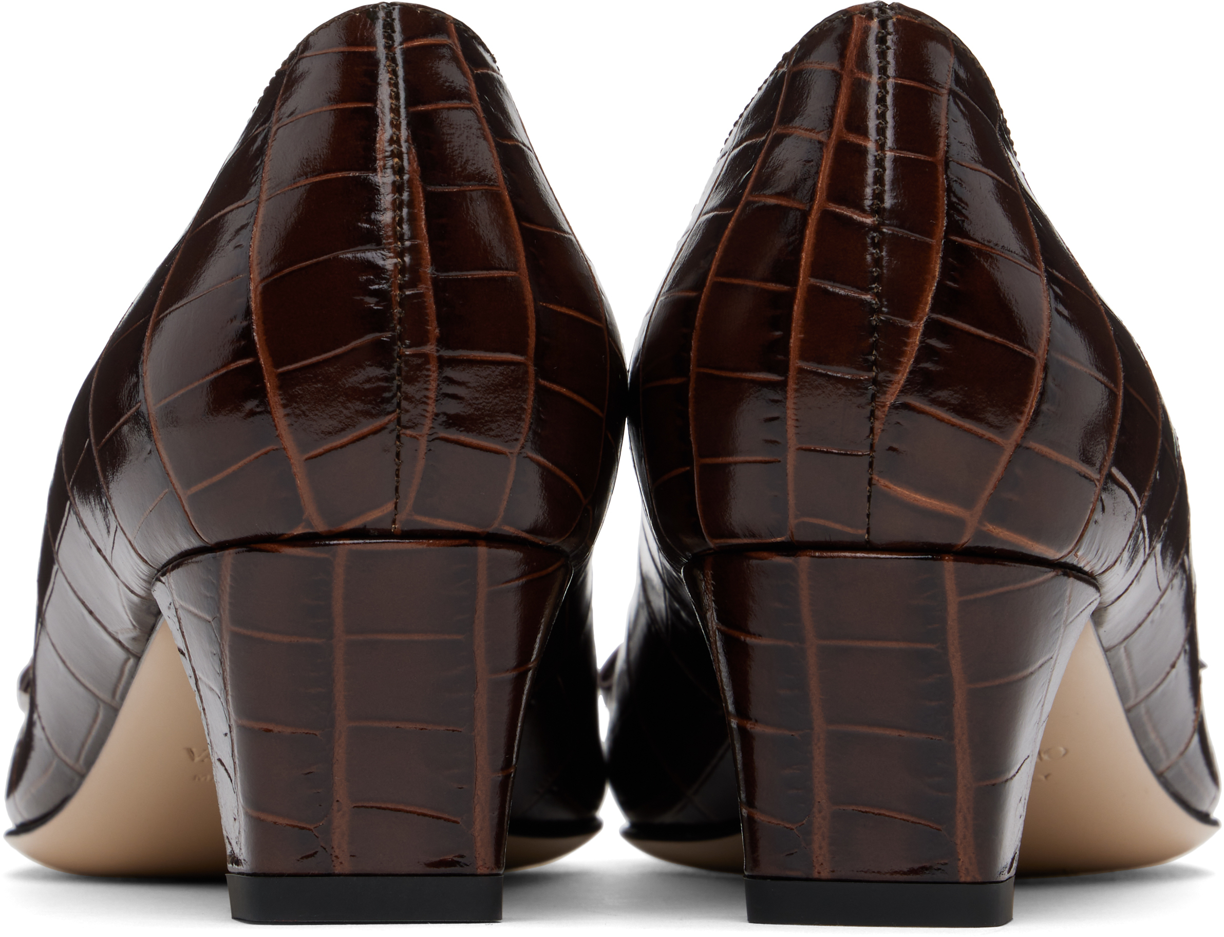 Shop Valentino Brown Bowow Décolleté Heels In 7k3 Hot Brown