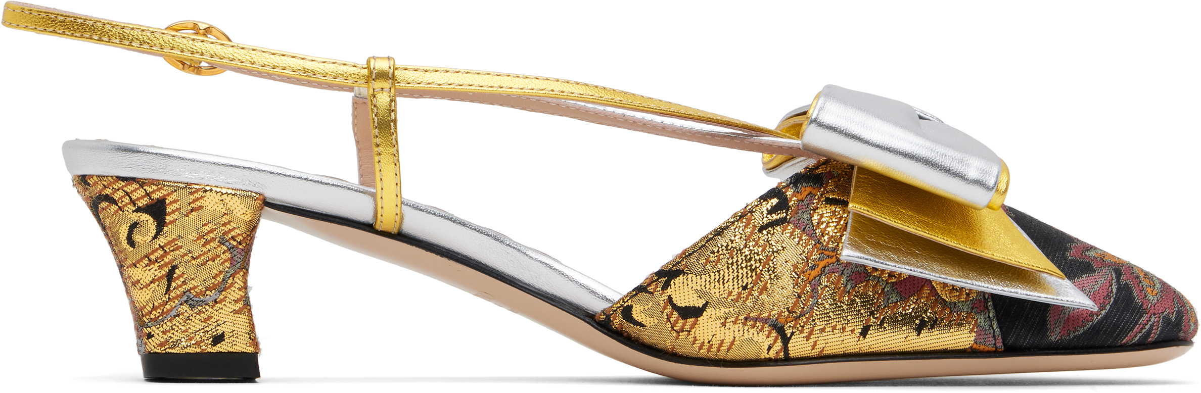 Valentino Jacquard Embroidered Bowow Pumps In R8v Jacquard Multi 1