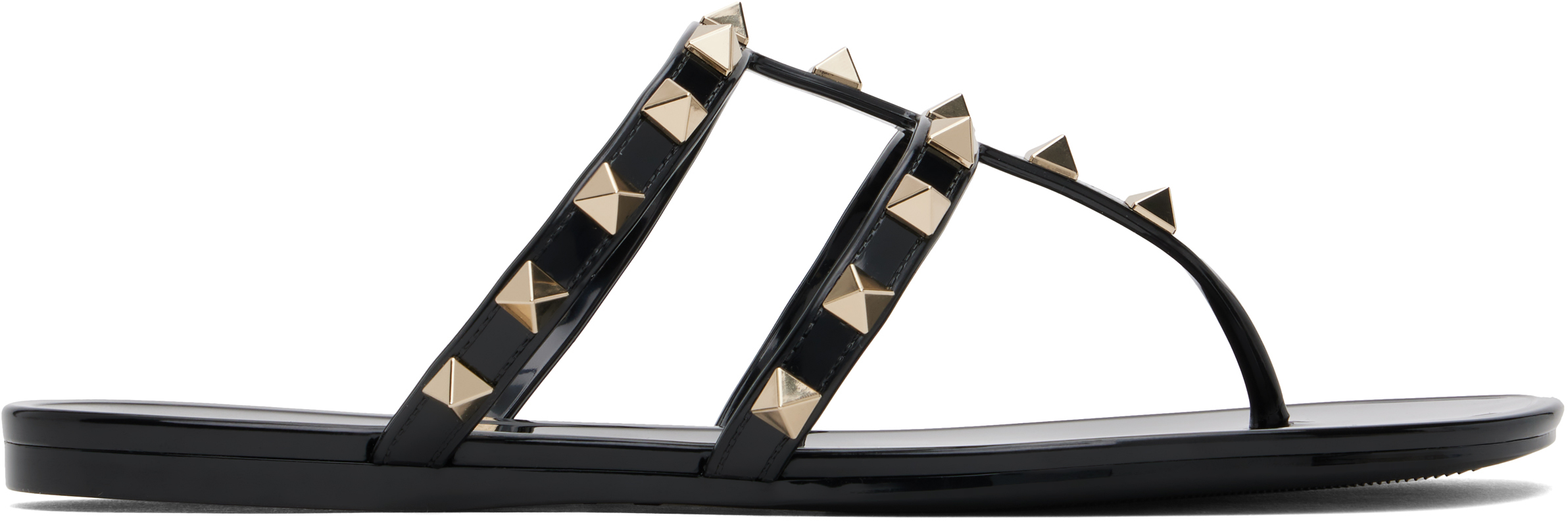 シューズ・サンダルその他 VALENTINO GARAVANI Woman Flat sandals Black 6W2S0A05VOD 0NO VALENTINO GARAVANIRockstud flat sandal in smooth leather