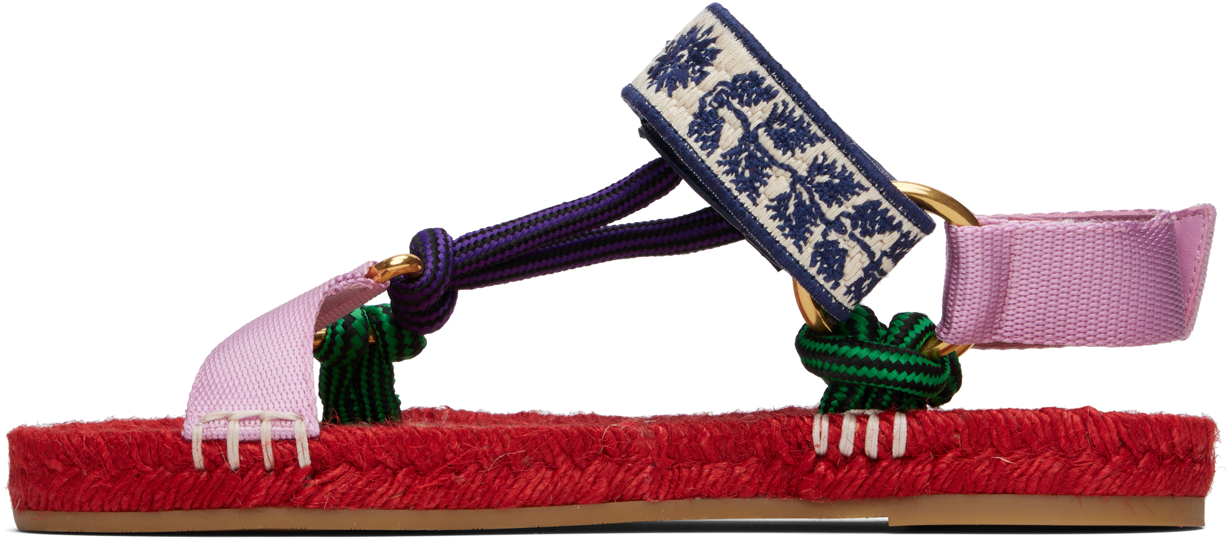 Valentino Garavani Lake Powell Sandal With Grape Embroidery 20mm Woman Multicolour 42 In Red