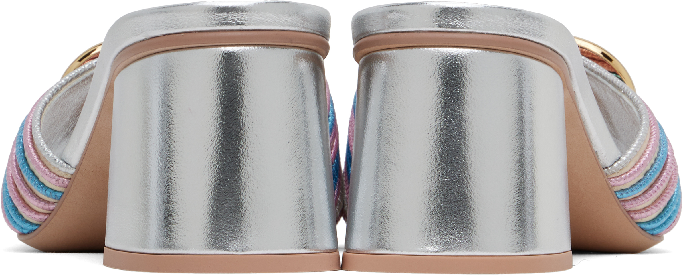 Valentino Vlogo Signature 60 Leather Sandal In Zsz Multicolor/silve